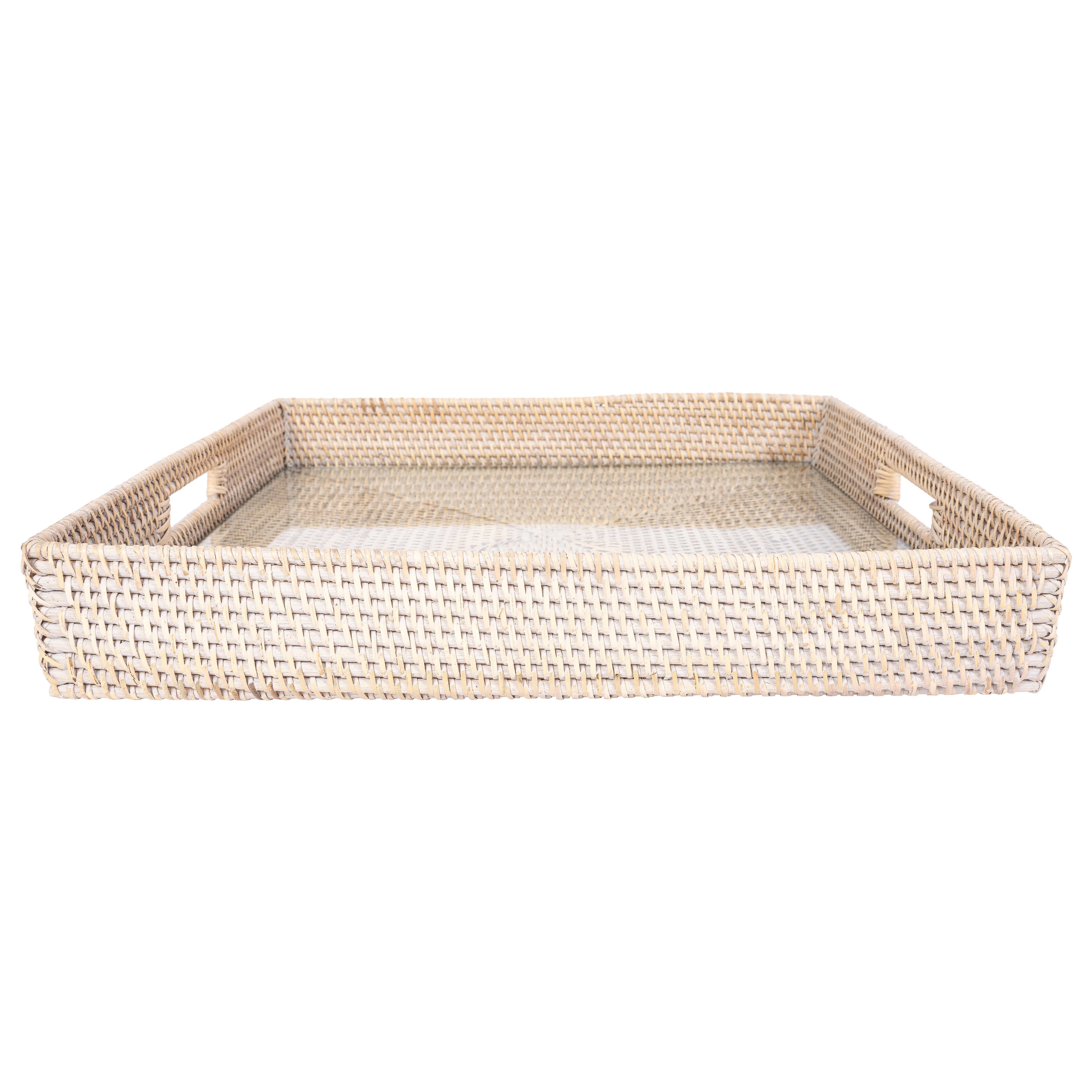 Saboga Home™ Square Serving / Ottoman Tray with Glass Insert