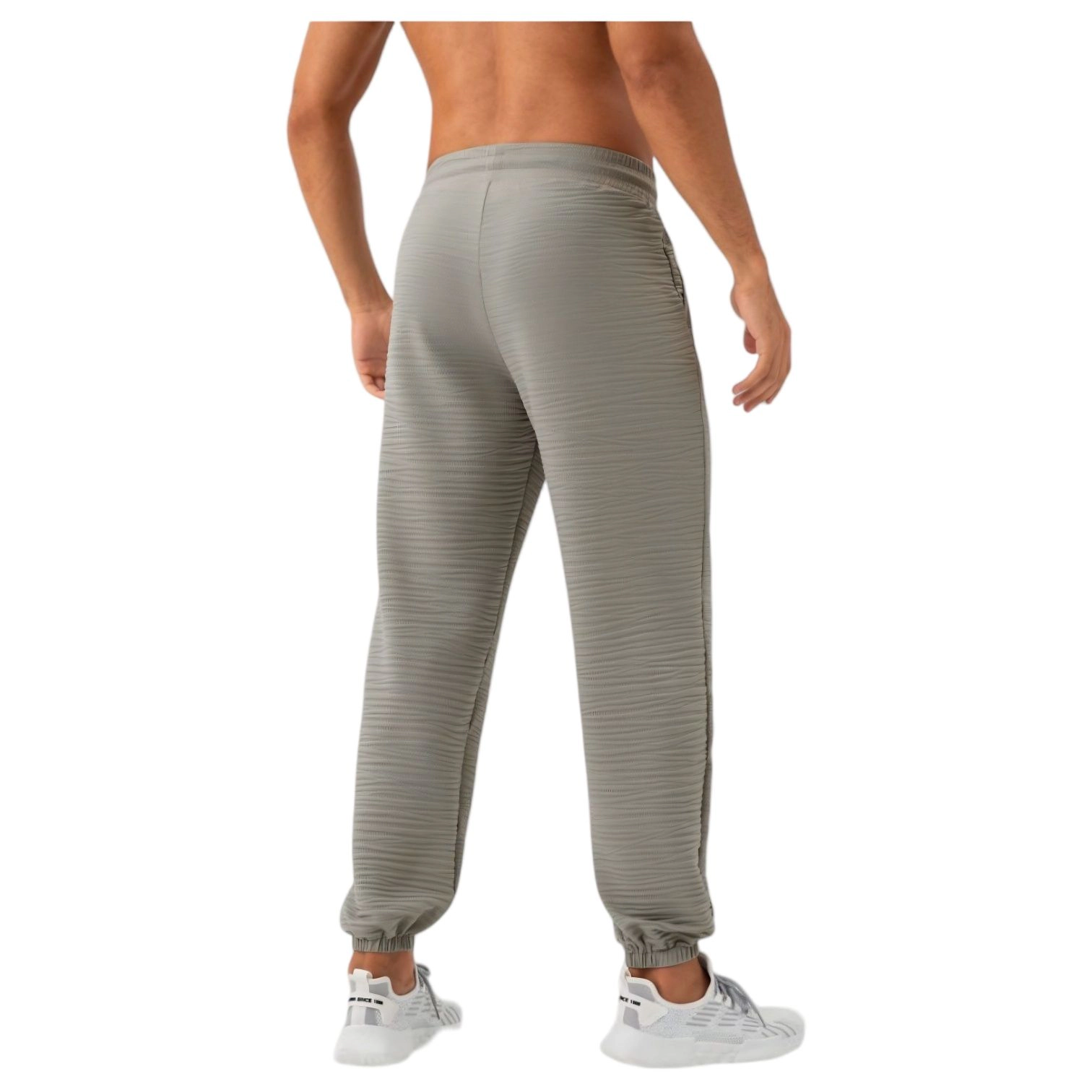 Anna-Kaci Men's Lightweight Textured Jogger Pants with Elastic Waist and Cuffed Ankles