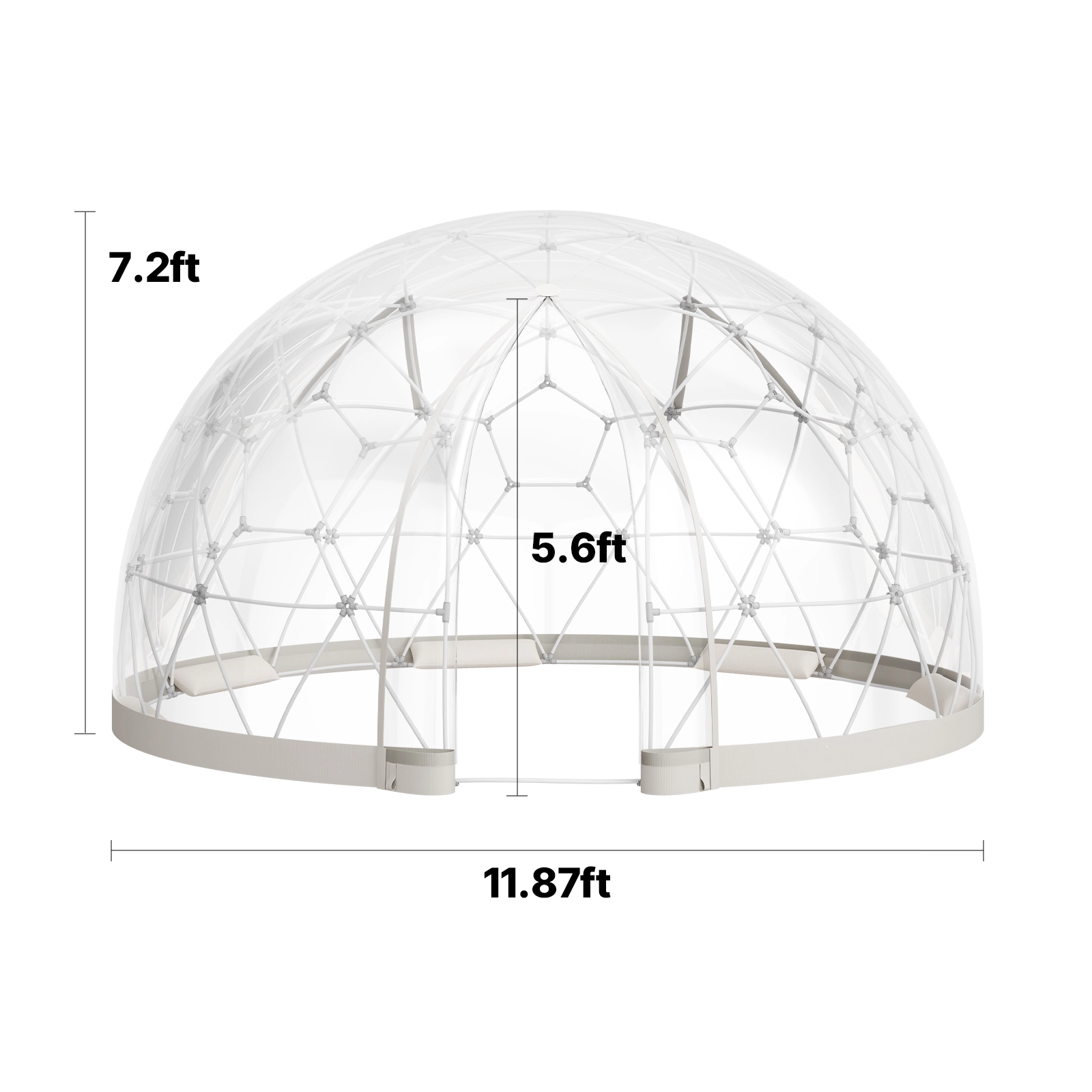HONGGE Garden Dome Igloo Outdoor Clear Bubble Tent for Weatherproof Geodesic Dome Greenhouse with Window PVC Igloo Tent