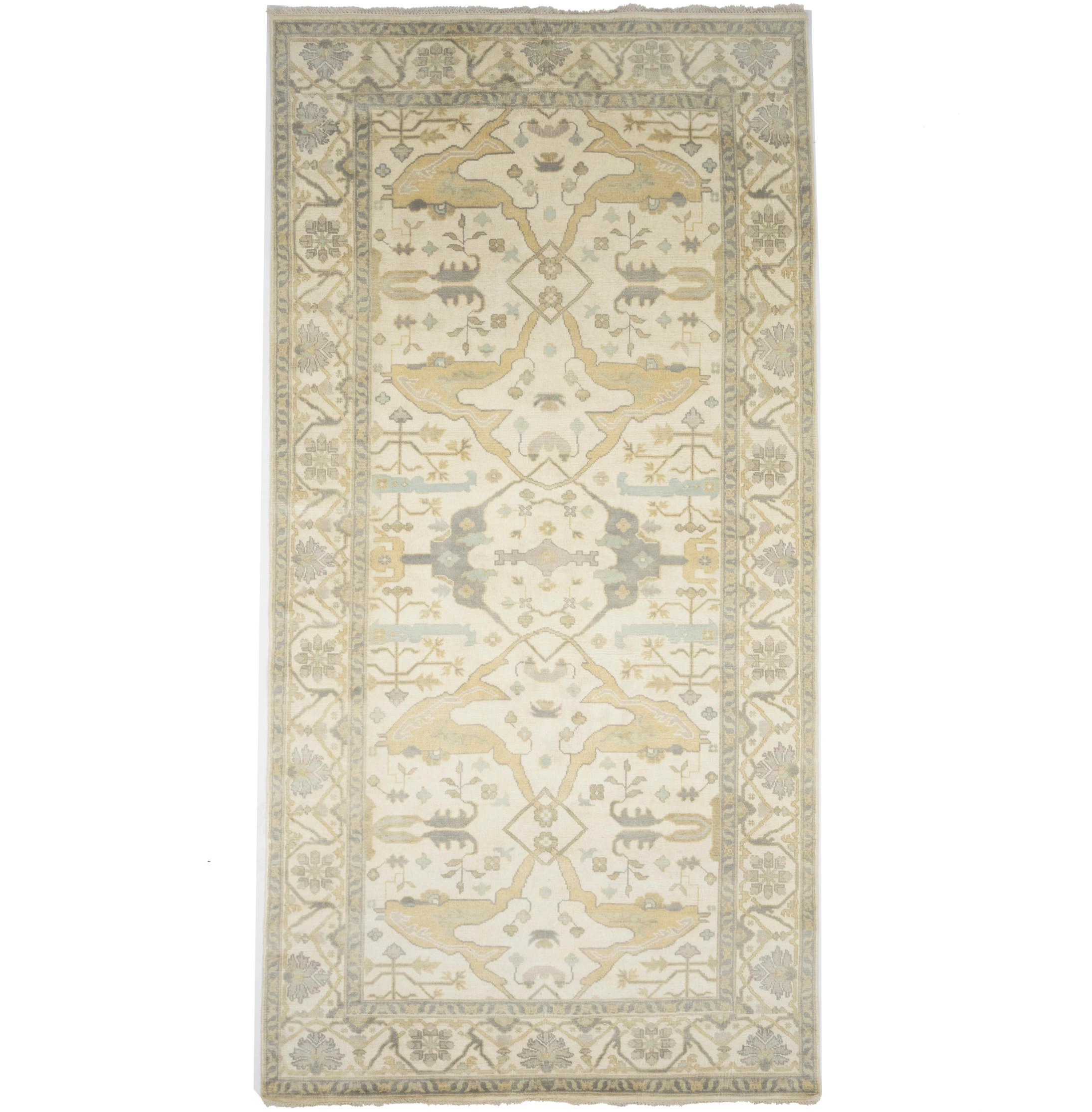 Magic Rugs 8'3 X 15'10 Hand Knotted Cream Floral Oushak Wool Rug