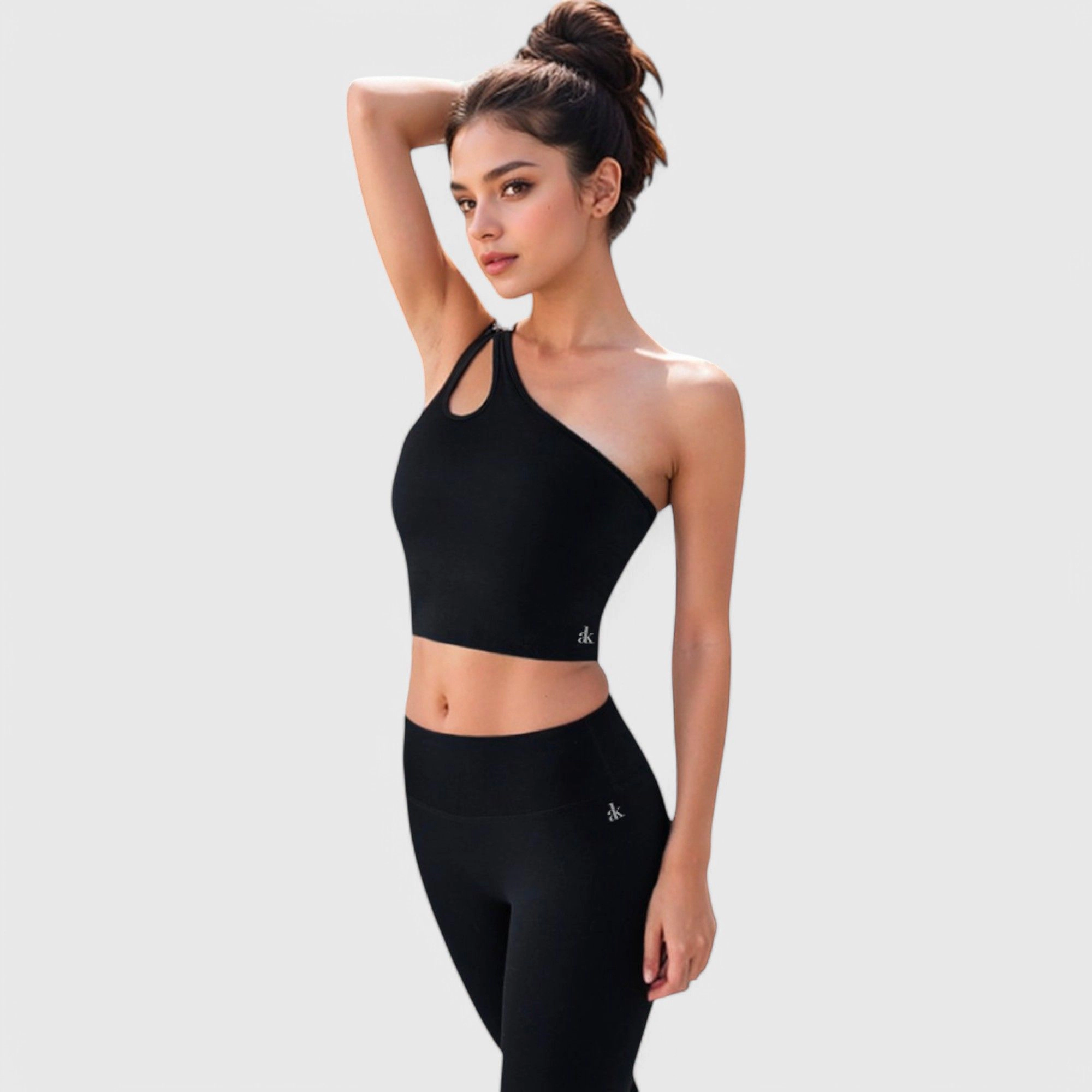 Anna-Kaci Women's One Shoulder Cutout Athletic Crop Top