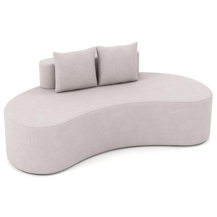 Hivvago Upholstered Curved Sofa With 2 Cozy Pillows