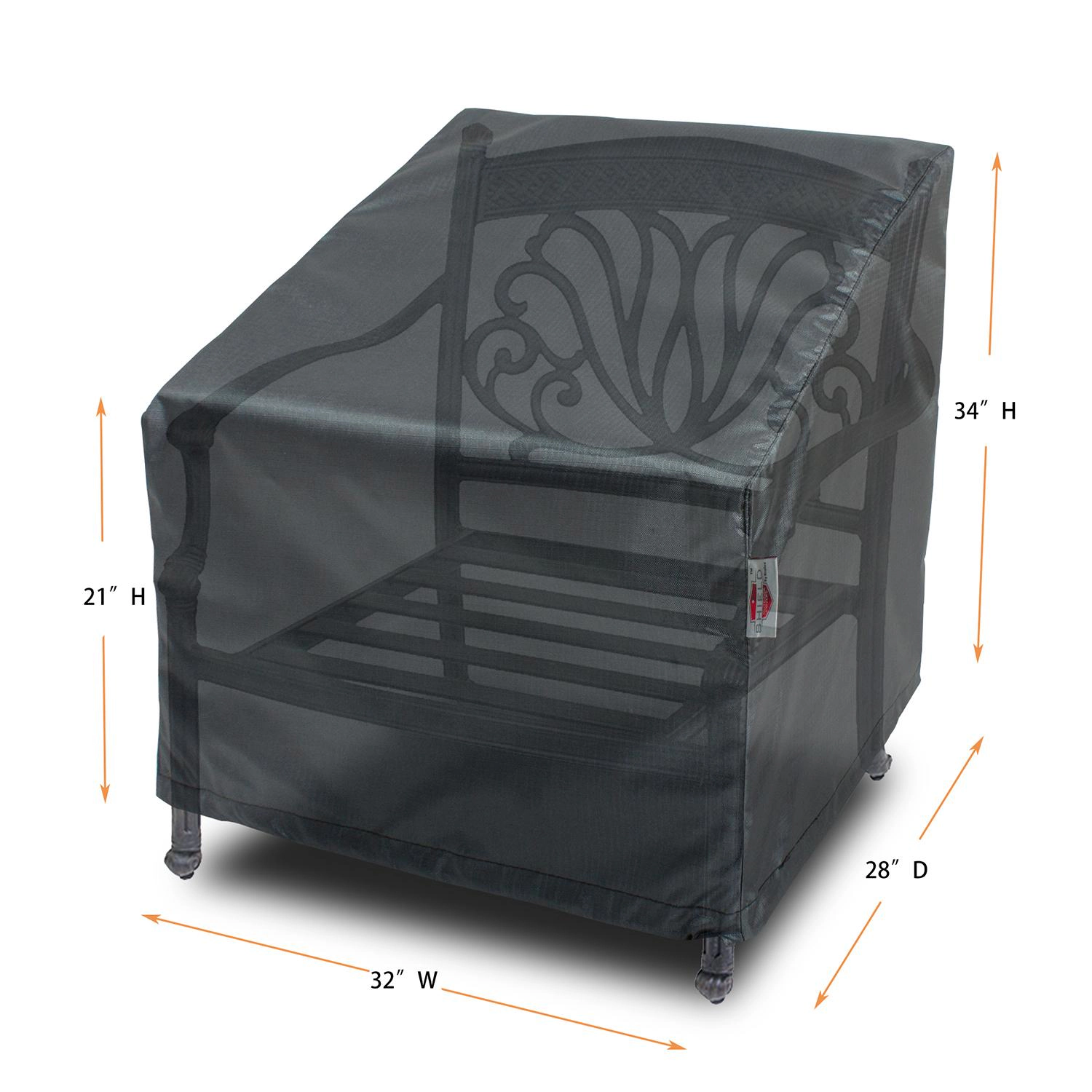 Summerset Shield Chair Cover Ultimate Protection for Your Outdoor Furniture Medium 32" x 28" x 21"/34" Mercury