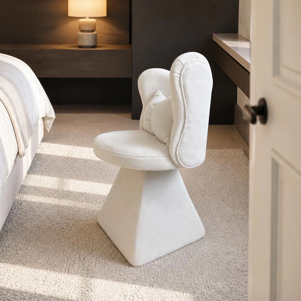 GOODSILO Compact Upholstered Fabric Accent Chair Armless Seating