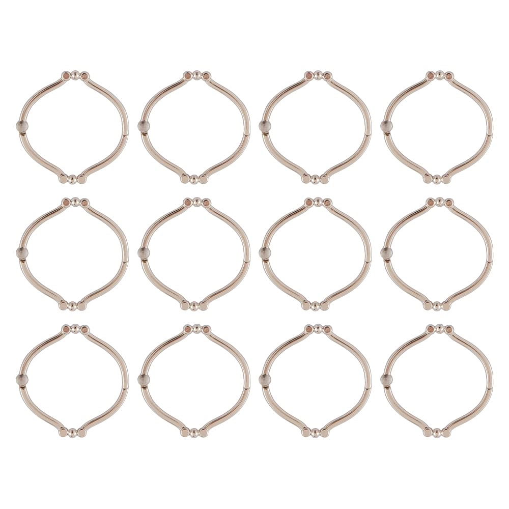 Utopia Alley Rust-Proof Zinc Shower Curtain Hooks with Clasp Closure for Bathroom & Curtains - Set of 12