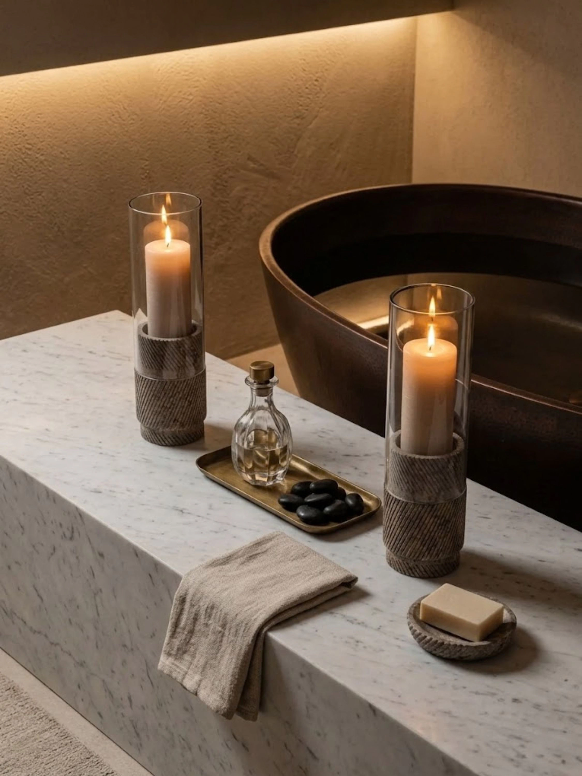 GAURI KOHLI Estonia Onyx Hurricane Candle Holder
