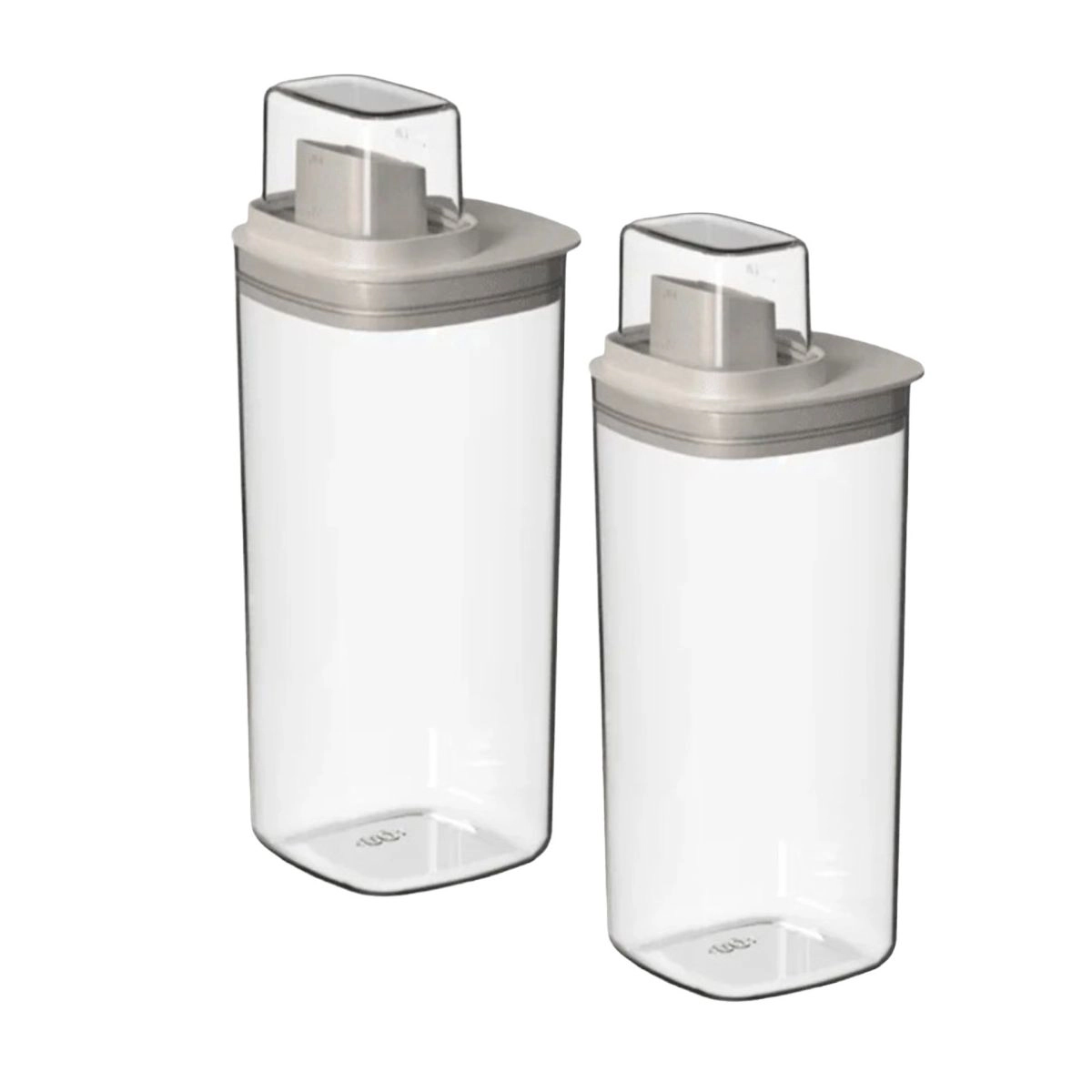 OU 50 oz Liquid Soap & Laundry Detergent Dispenser 2 Pack, Clear Airtight w/ Measuring Cap