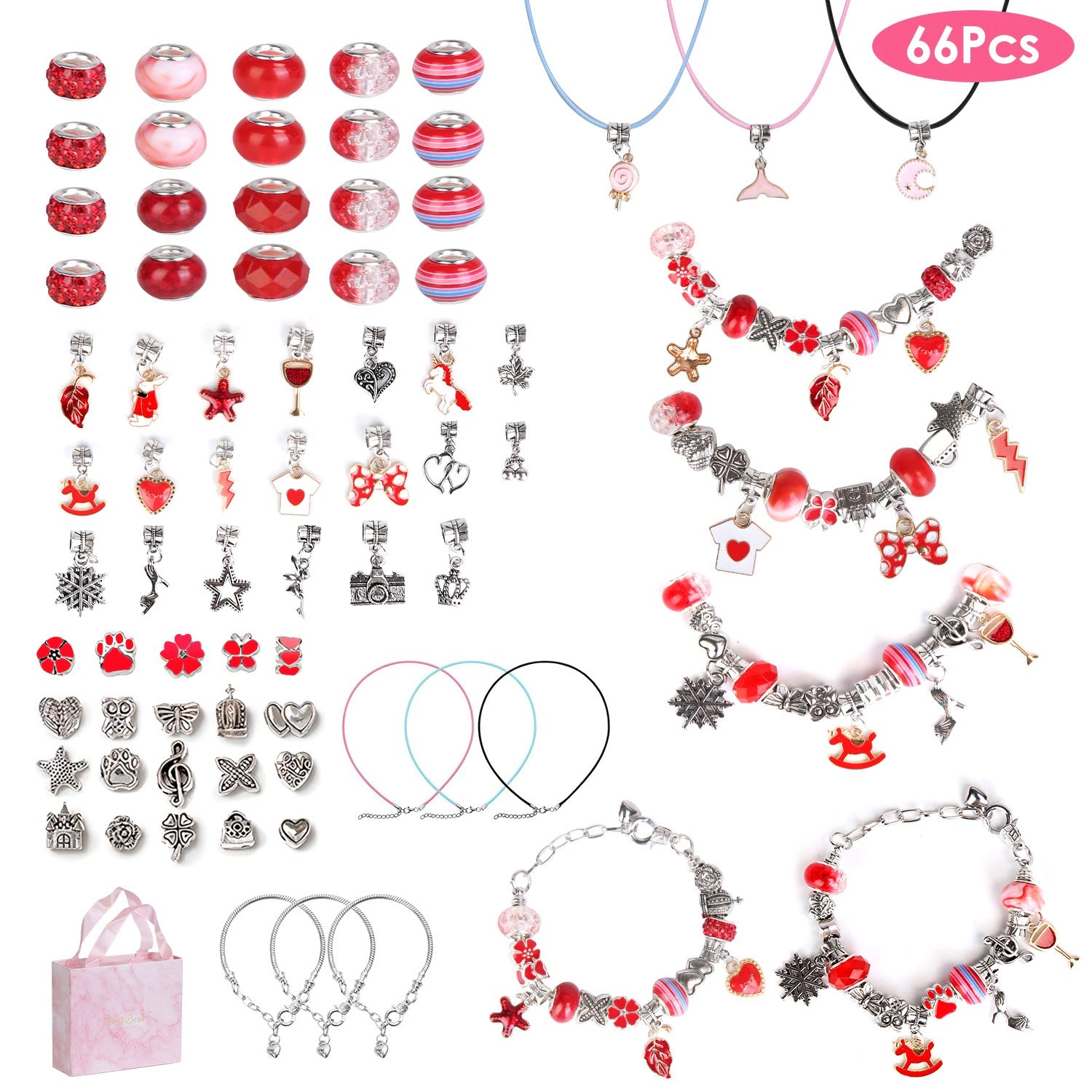 GBruno 66-Piece Charm Bracelet Making Kit