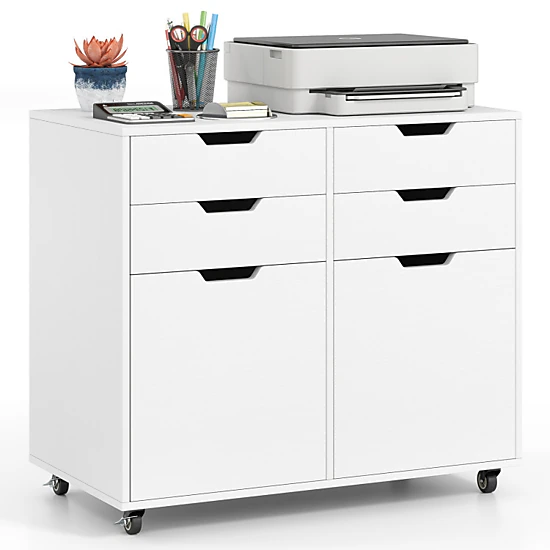 Hivvago 4-Drawer File Storage Organizer with Locking Wheels