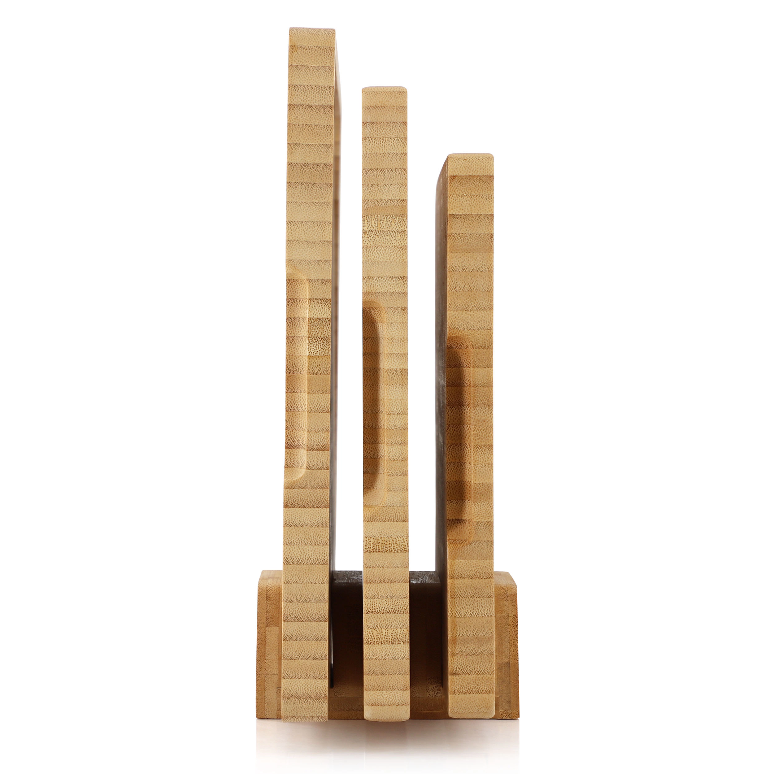 MegaChef 3 Piece Natural Bamboo Cutting Board Set with Base