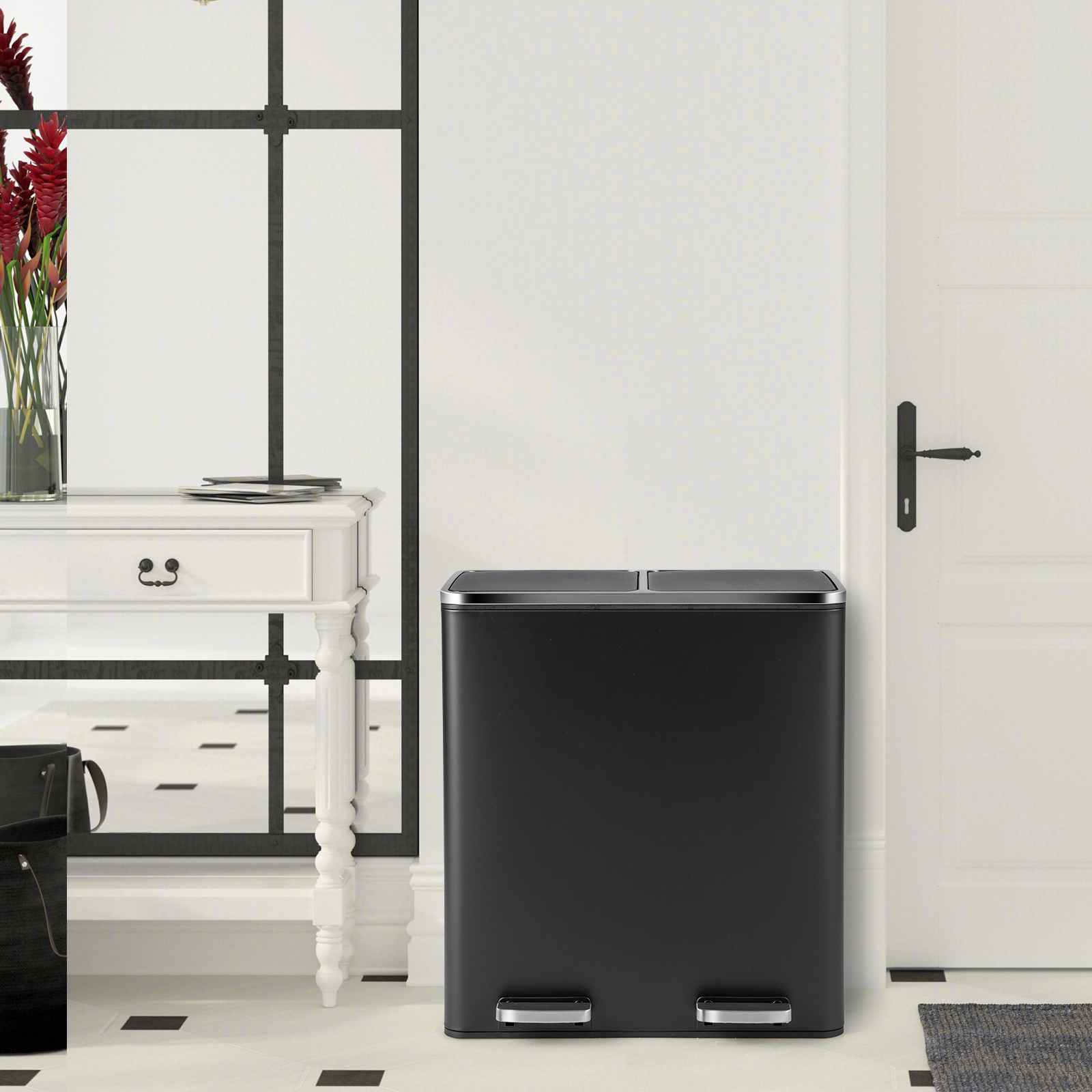 Hivvago 16 Gallon Dual Step Trash Can
