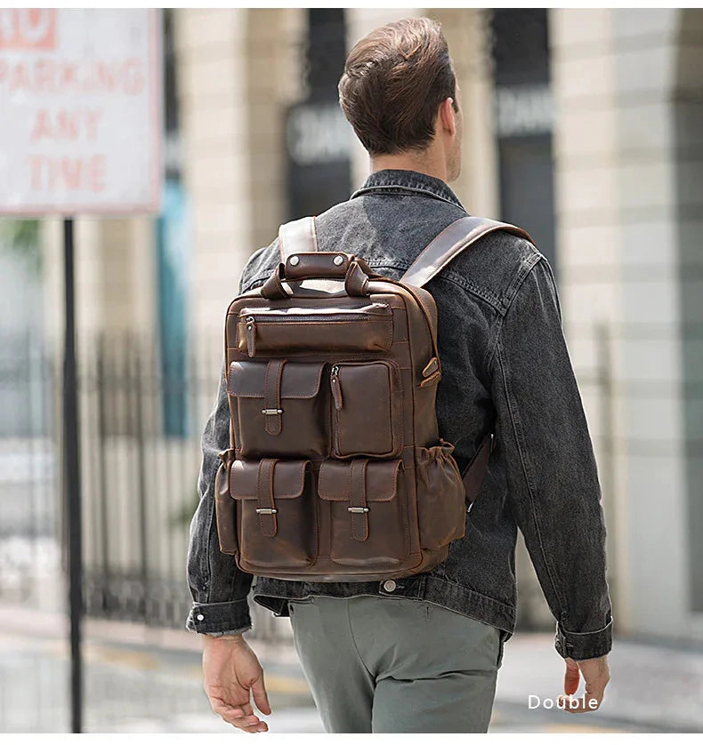 Steel Horse Leather Unisex The Shelby Backpack | Handmade Leather Backpack