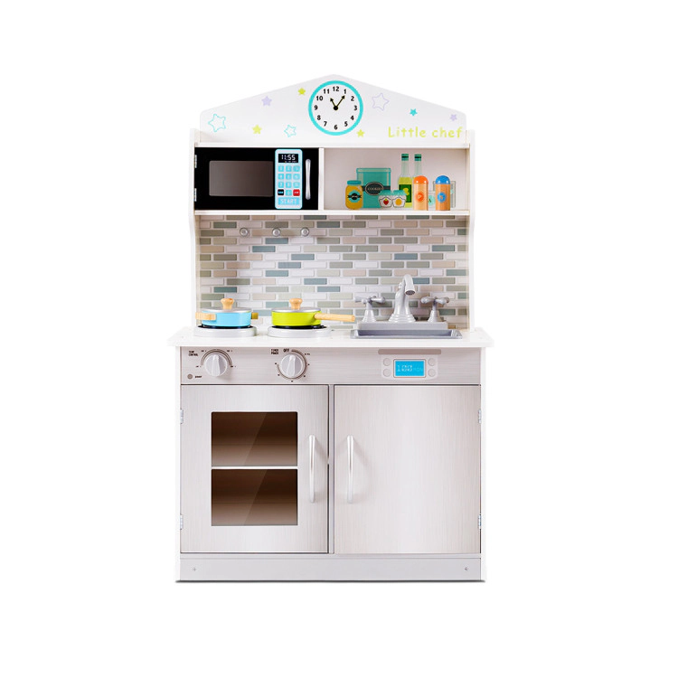 Hivvago Kid's Wooden Pretend Cooking Play Kitchen Set