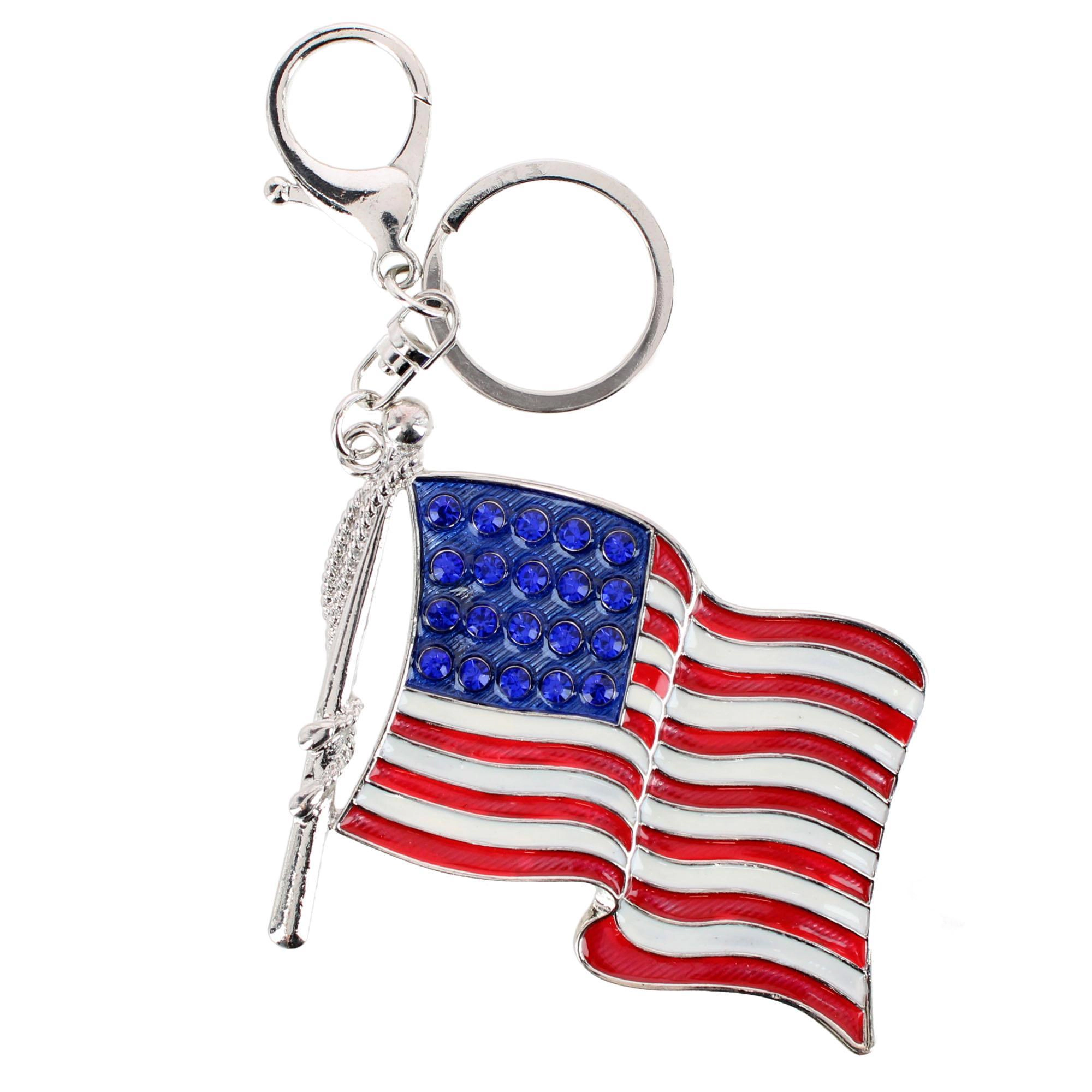 CTM Women's Old Faithful Rhinestone Embellished Bag Charm & Keychain