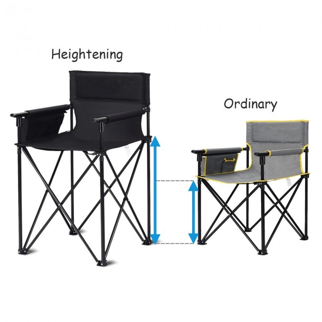 SUGIFT 38.5-in Oversized 252-lb Capacity High Folding Camping Chair with Detachable Armrests and Cup Holder