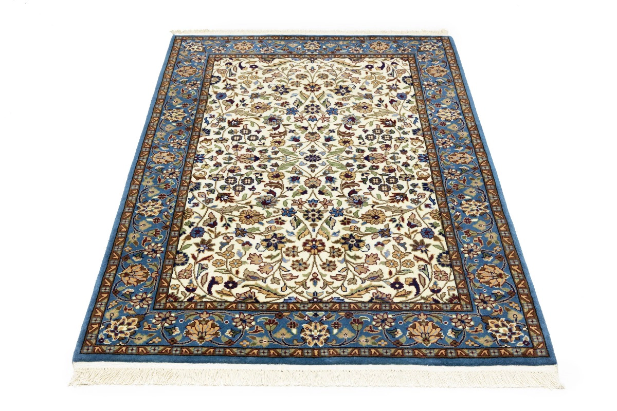Magic Rugs Cream Blue Floral 4X6 Kirman Oriental Rug