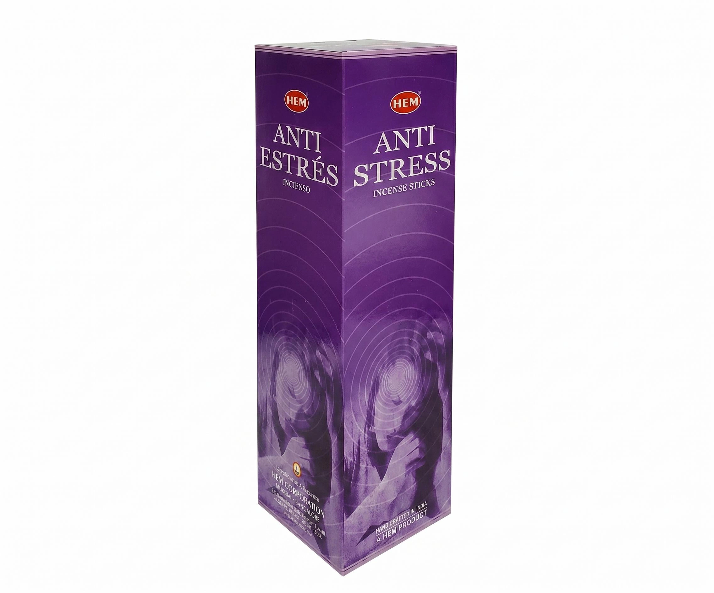 Hem Anti Stress Incense Sticks - 120 Count Bulk Box, Lavender and Wood Notes