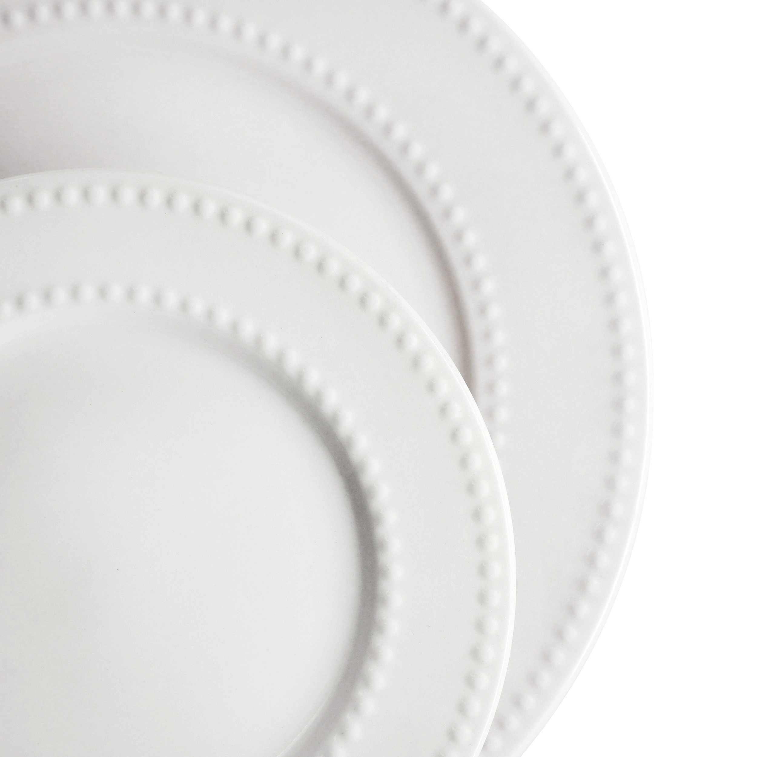 Elama Olevia 6 Piece Embossed Dot Stoneware Dinner Plate Set