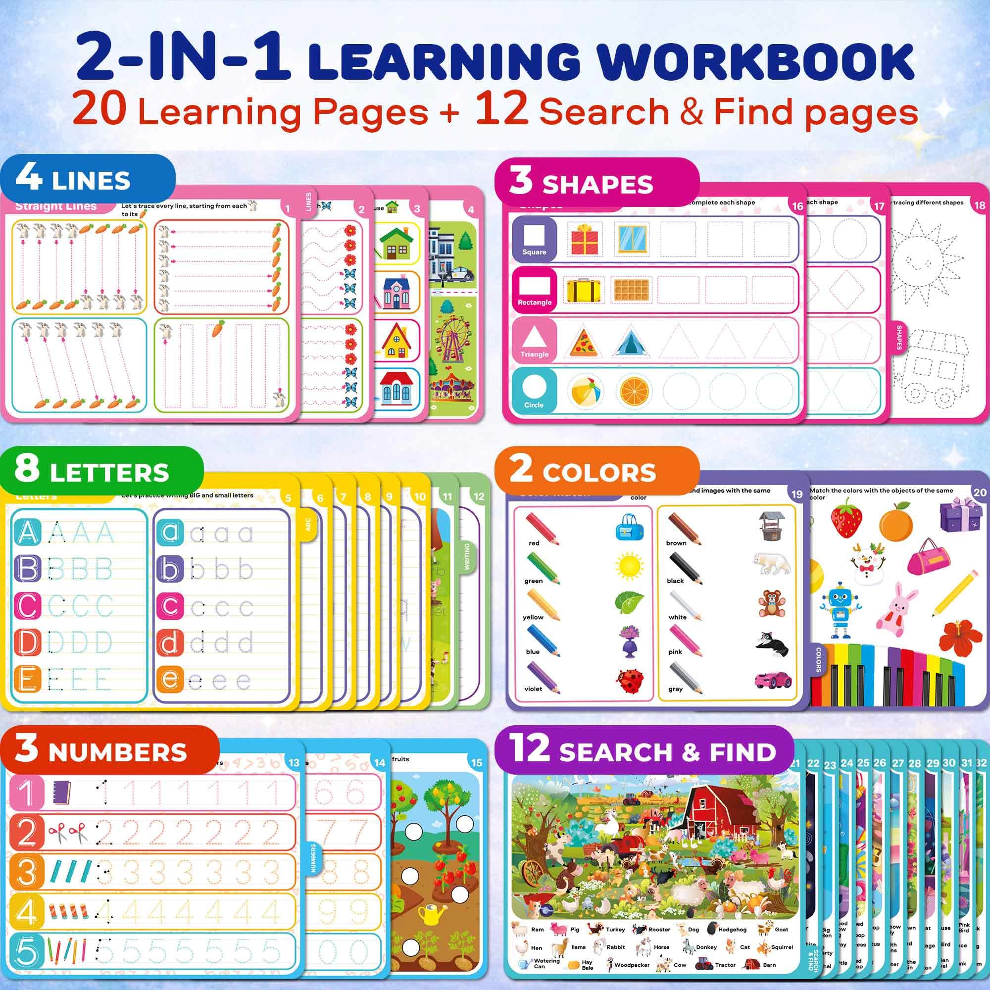 QUOKKA Busy Book for Kids - Reusable Search & Find Activity Books