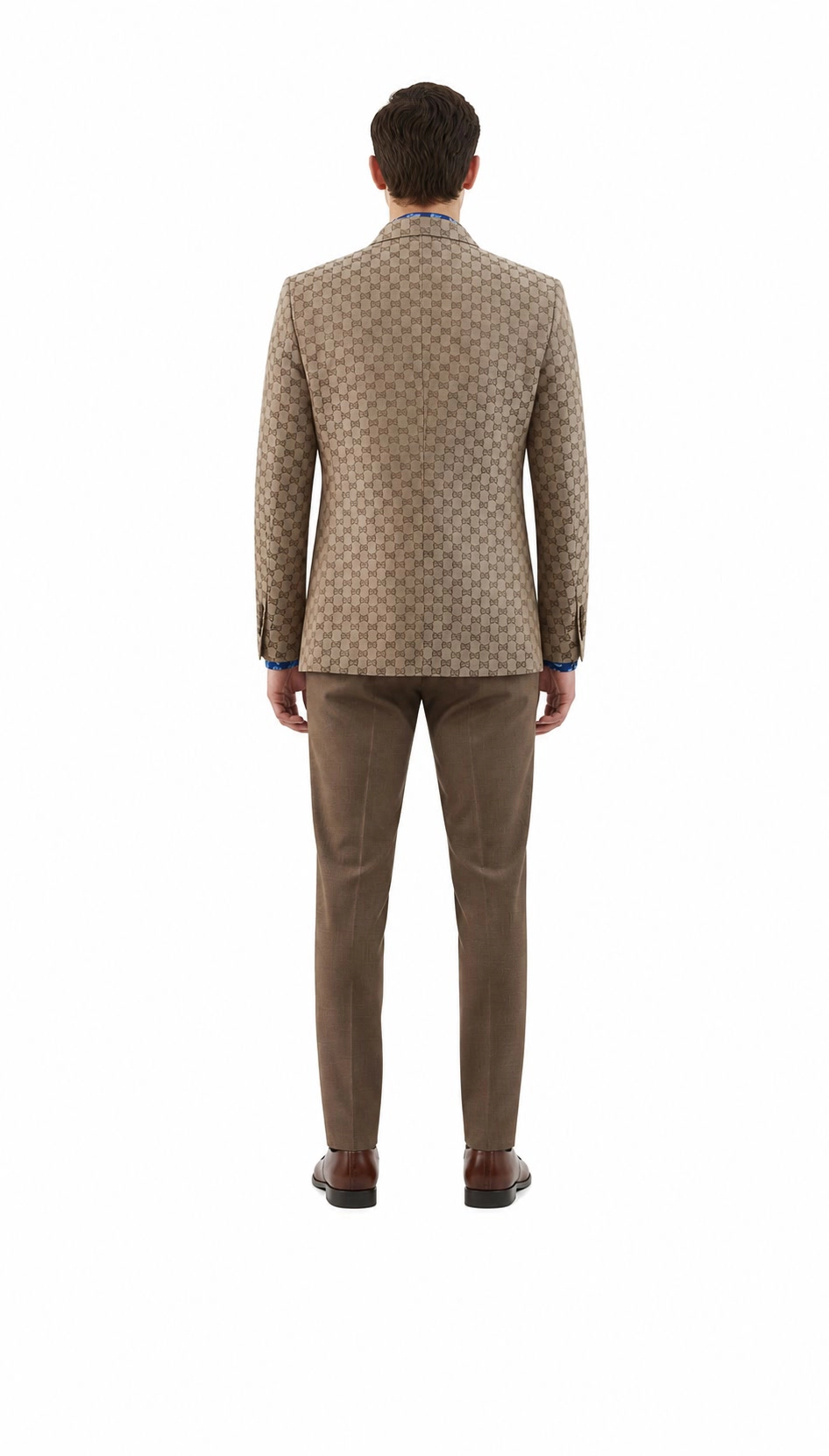 Elie Balleh Men's Slim Fit Logo Brocade Formal Blazer