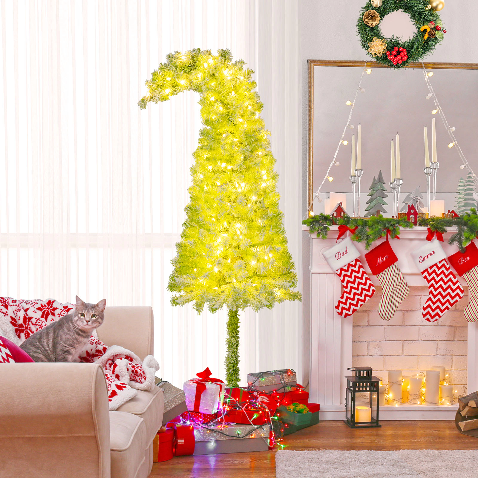 LJG 5/6/7 FT Whimsical Christmas Tree with Bendable Top and 216/290/366 Branch