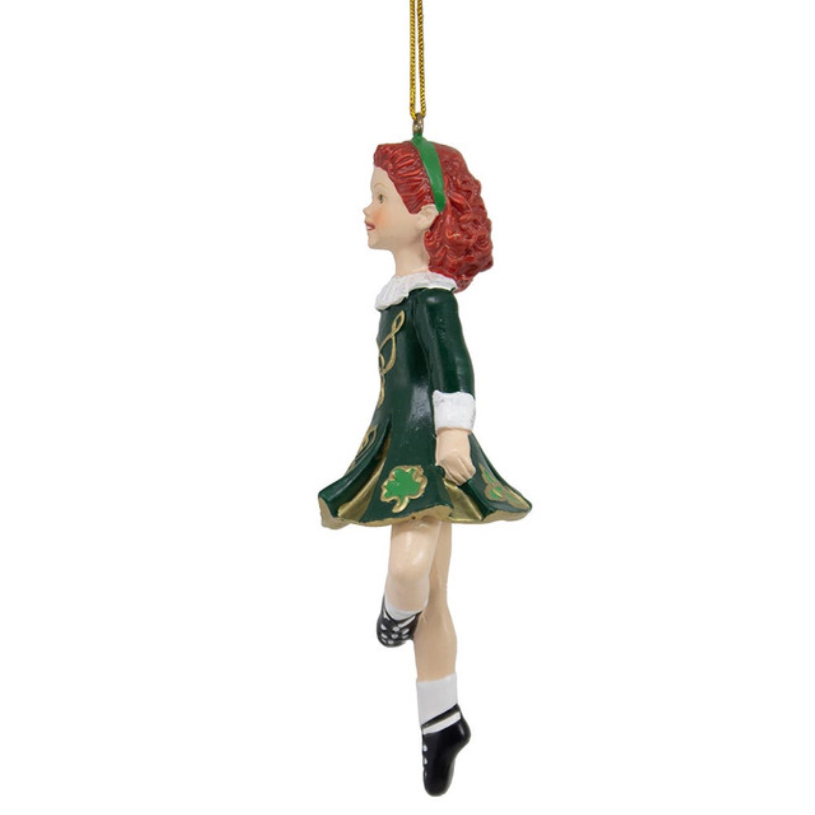 Kurt Adler Step Irish Dancer Girl in Green Dress Resin Christmas Tree Ornament 6 inch