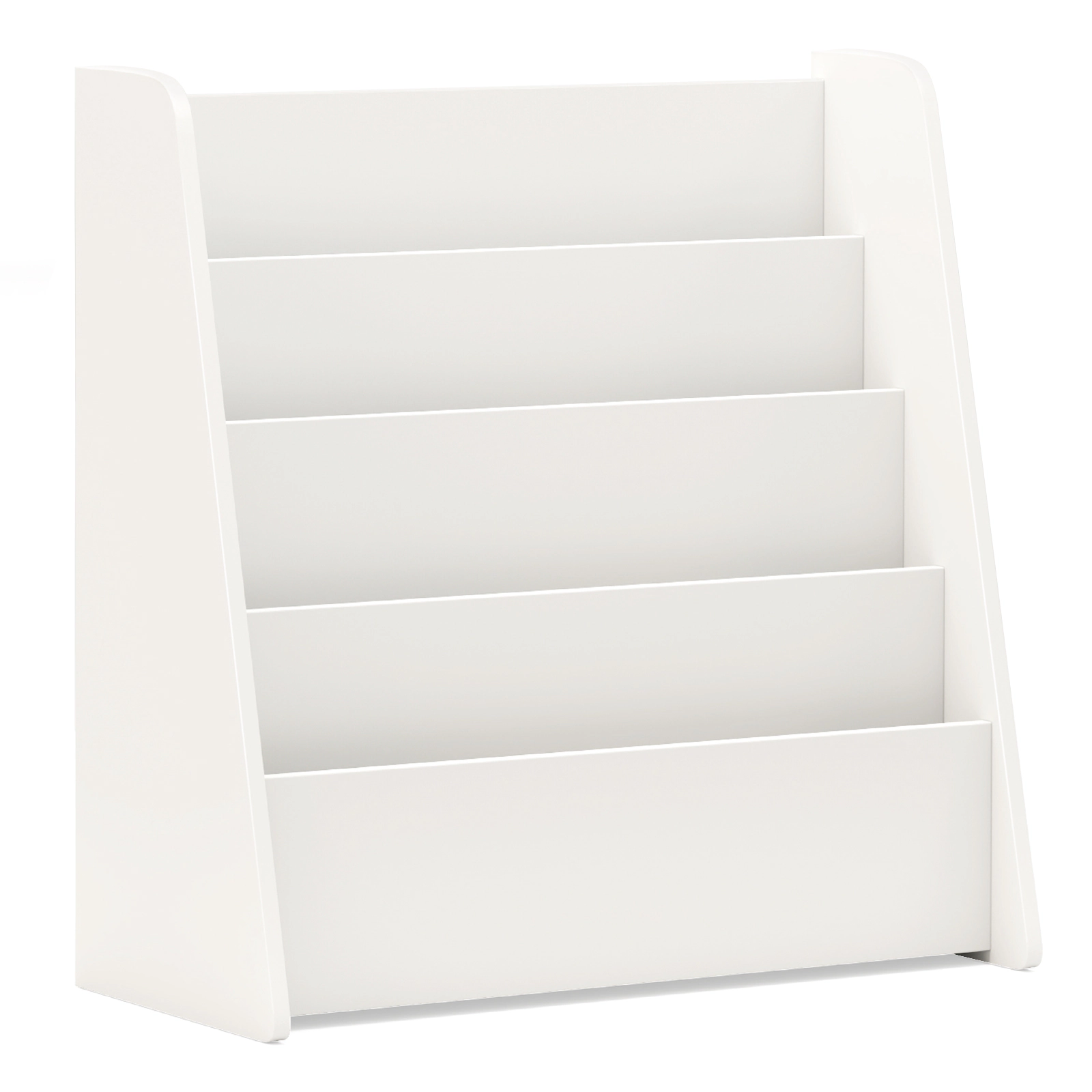 SUGIFT Kids 4-Tier Front Facing Deep Compartments Engineered Wood Bedroom Bookshelf 22.5-in x 10.5-in x 23-in White