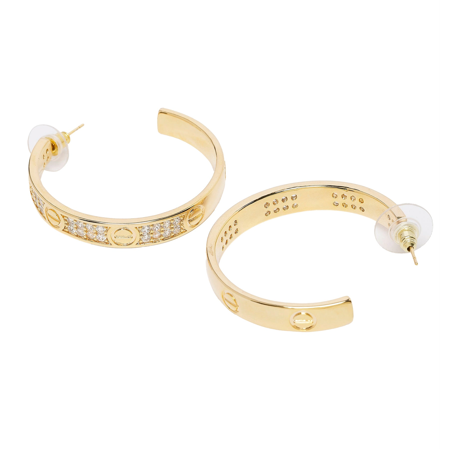 AGP PARIS Womens Timeless Sparkling Hoop Earrings
