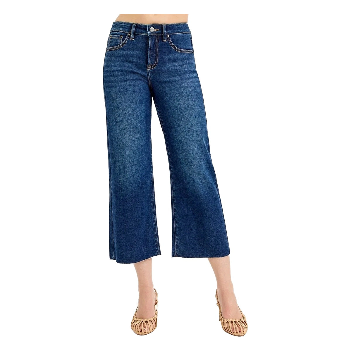 Judy Blue RISEN Full Tummy Control High Rise Crop Wide Jeans Plus