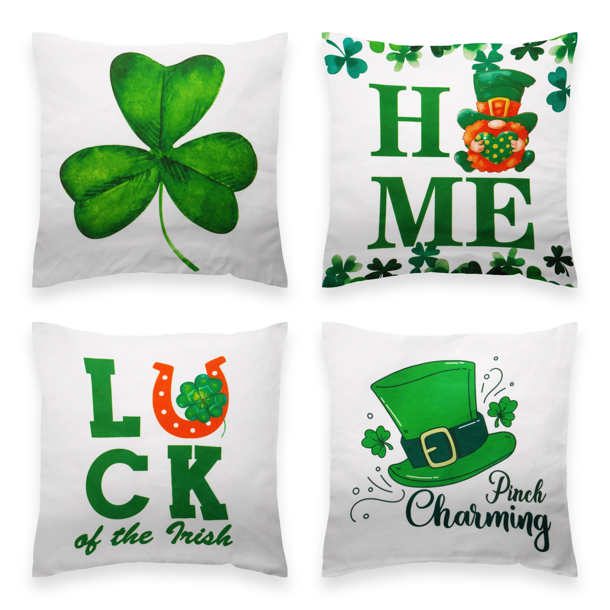 G128 Gnome Shamrock Decorative Throw Pillow Covers