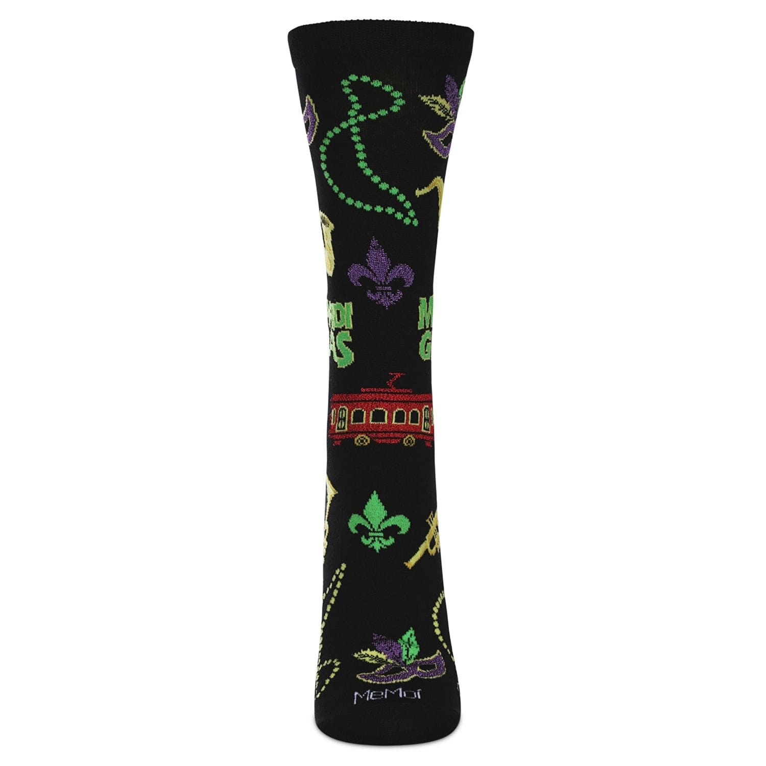 MeMoi Women's Mardi Gras Bamboo Crew Socks