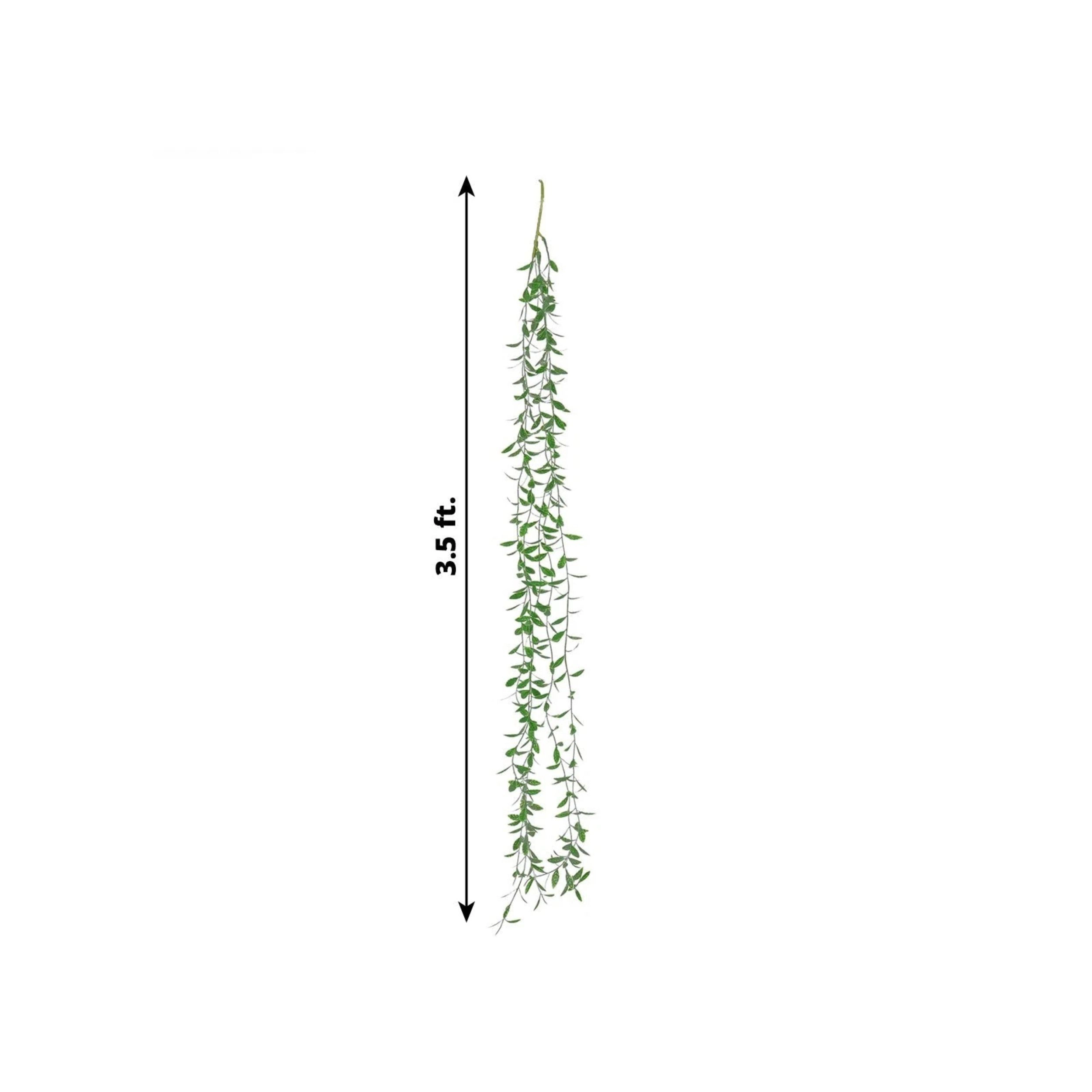 Home Collection Pack of 10 Artificial Weeping Willow Hanging Vines with Green Leaves