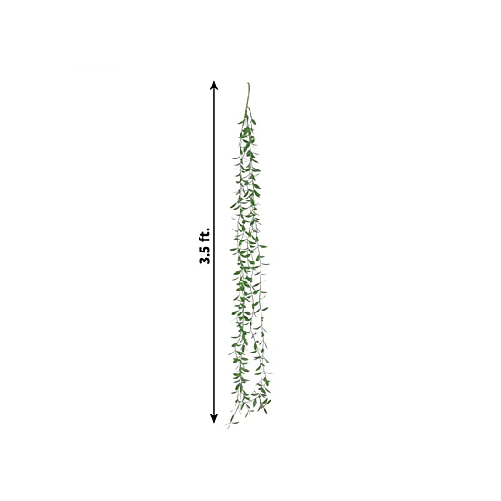 Home Collection Pack of 10 Artificial Weeping Willow Hanging Vines with Green Leaves