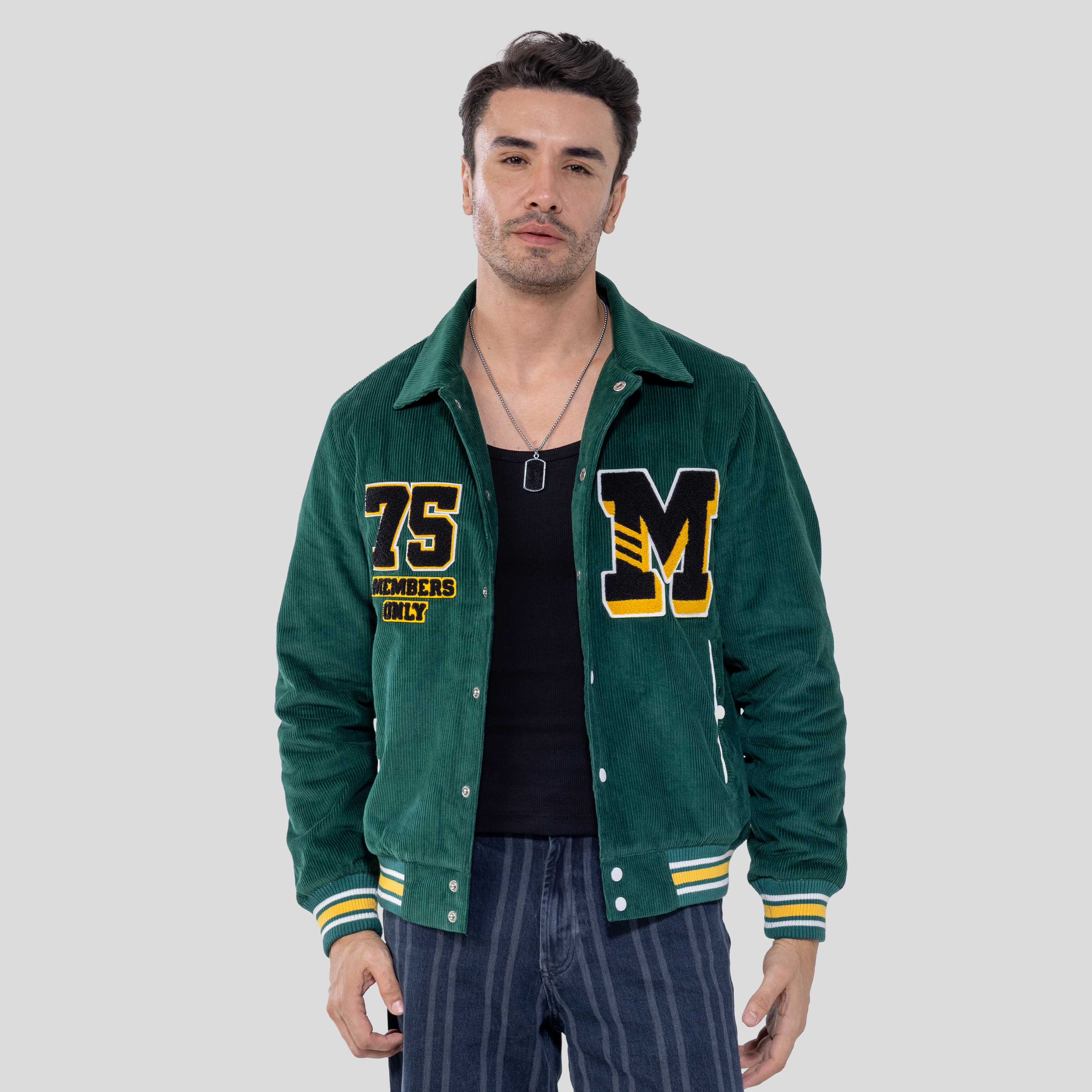 Members Only Men's Corduroy Varsity Jacket