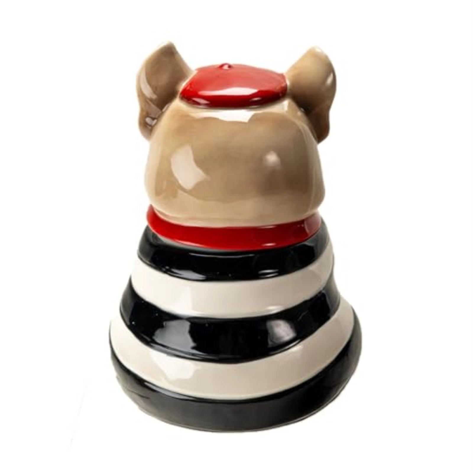 Pacific Giftware Le French Bulldog Cookie Jar, Ceramic, Black and White Striped Shirt, Kitchen Decor, Storage Accessory