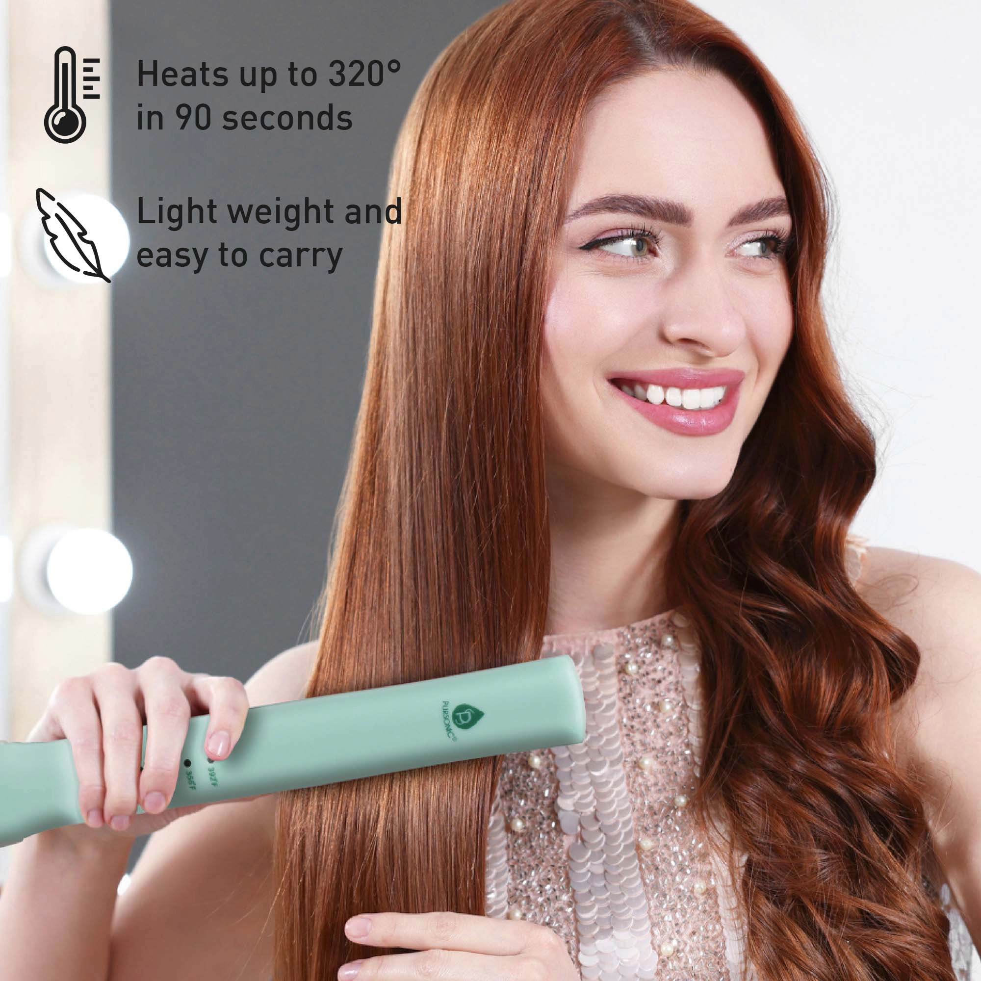 Pursonic Women's USB Rechargeable Cordless Styling Duo – Hair Straightener & Curling Iron Bundle