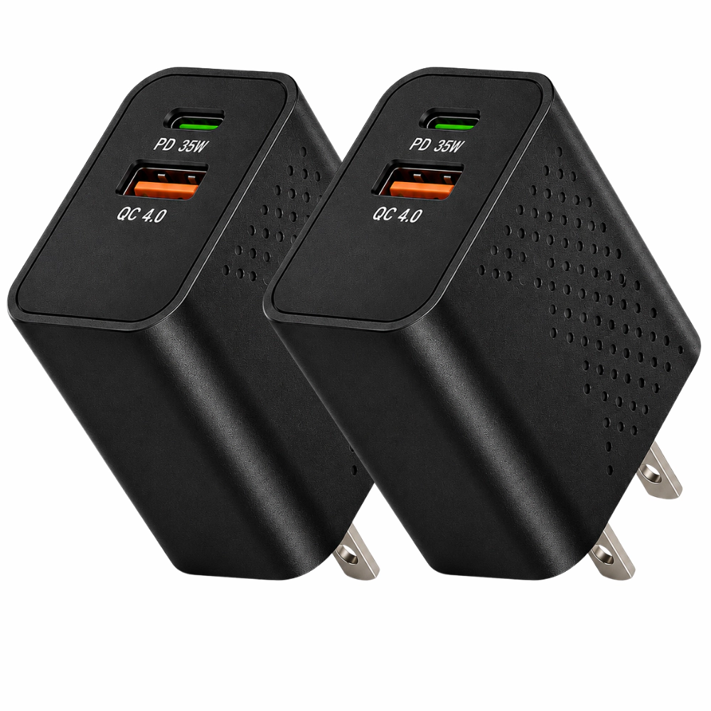 Qixxronics (2-Pack) USB Wall Charger 35W USBC Fast Android Phone for Samsung Galaxy S26/S25/S24/S23/S22/S22 /S21/S20/S10/S9
