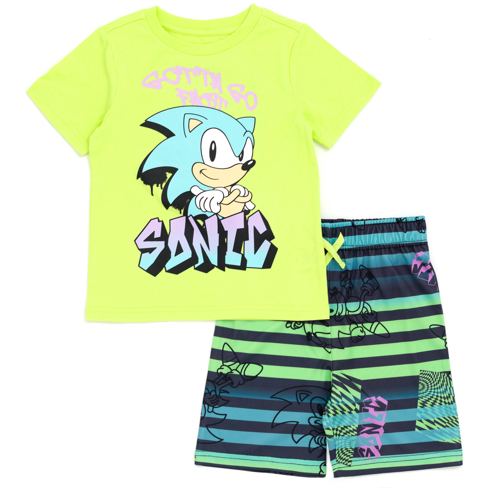 SEGA Sonic the Hedgehog Boys' Athletic 2-Piece T-Shirt and Shorts Set