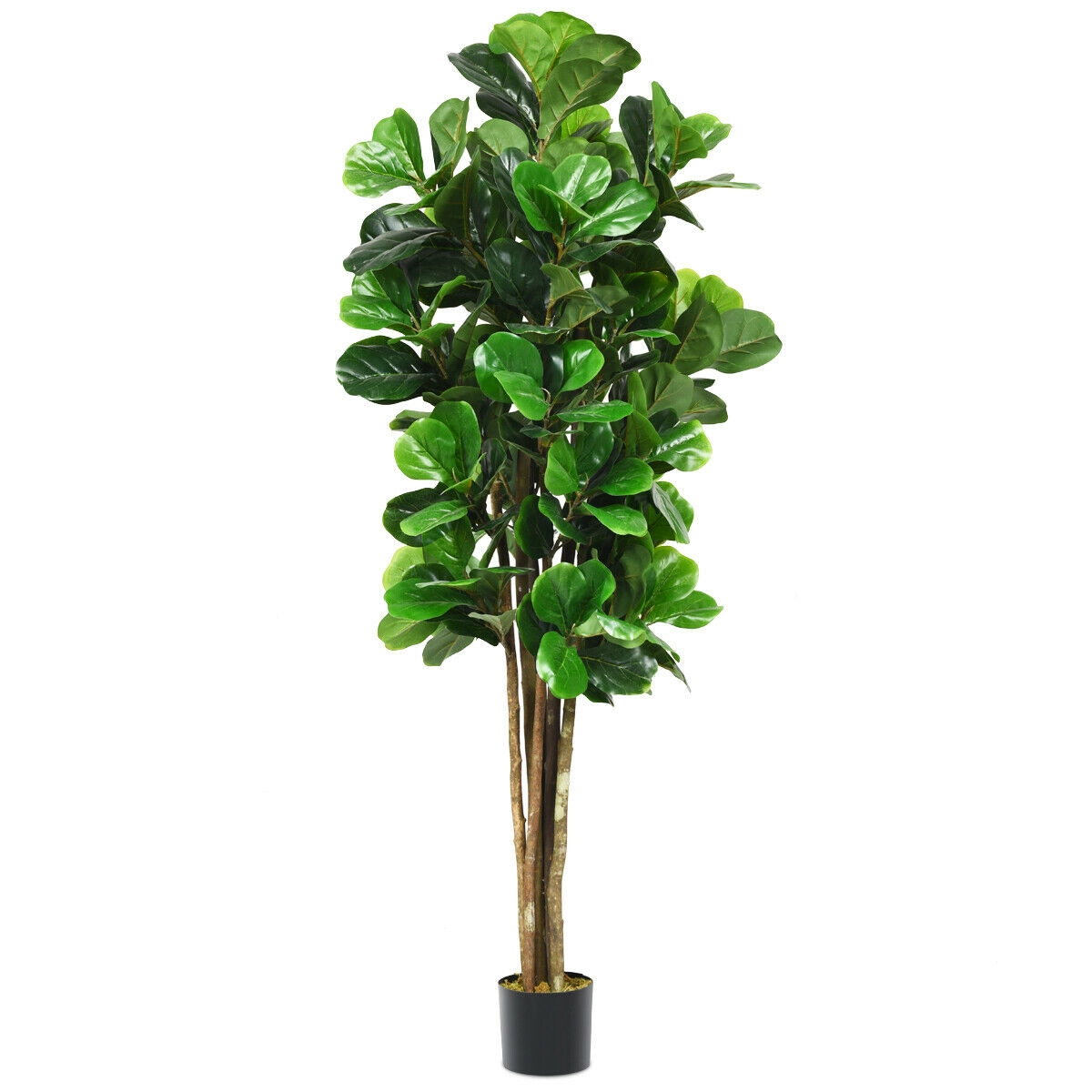 Slickblue 6 Ft Artificial Fiddle Leaf Fig Tree with 232 Leaves in Pot for Indoor and Outdoor Decor