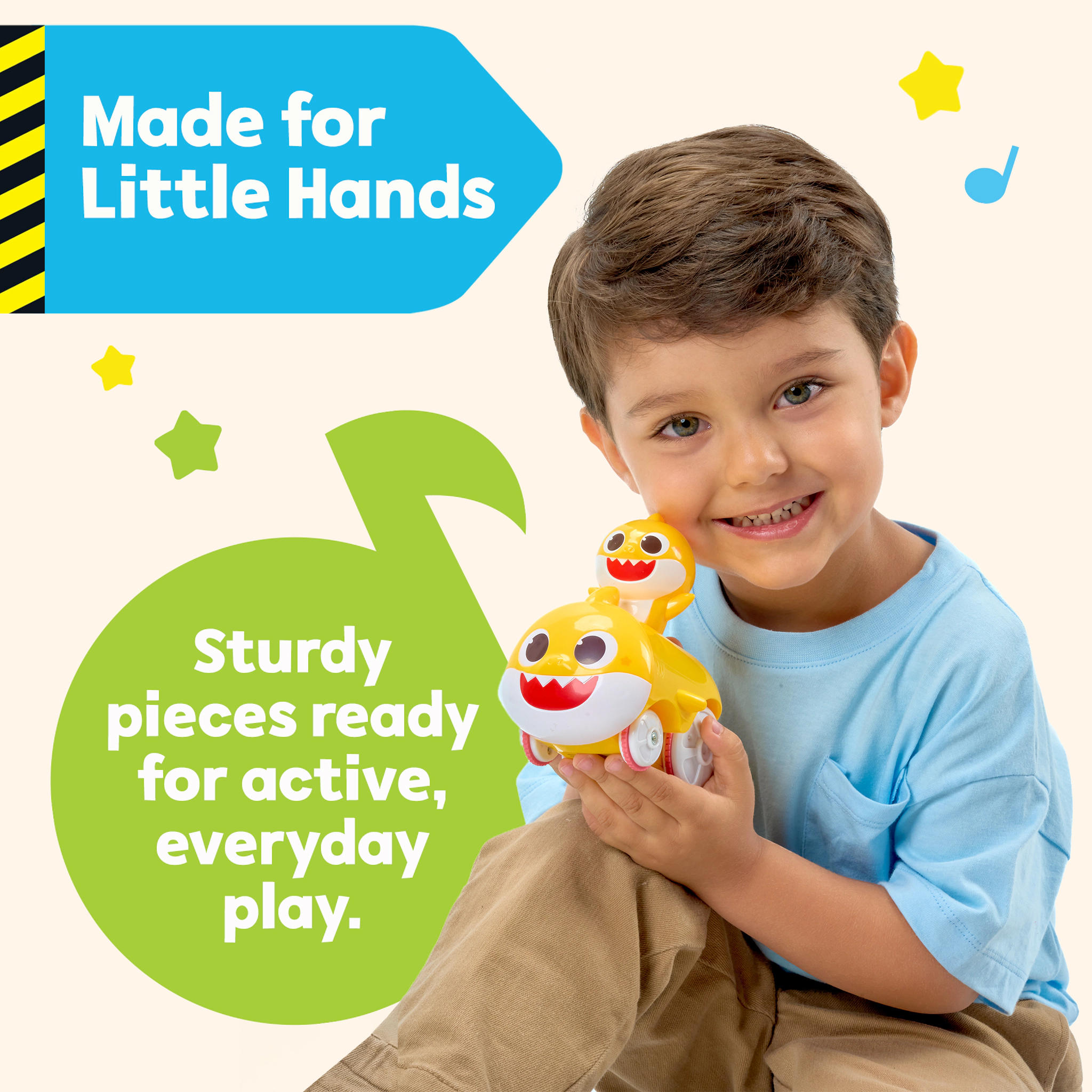 Pinkfong Kids Baby Shark Train Track Expansion Set - Flexible Snap-Together Track Pieces for Baby Shark Musical Train