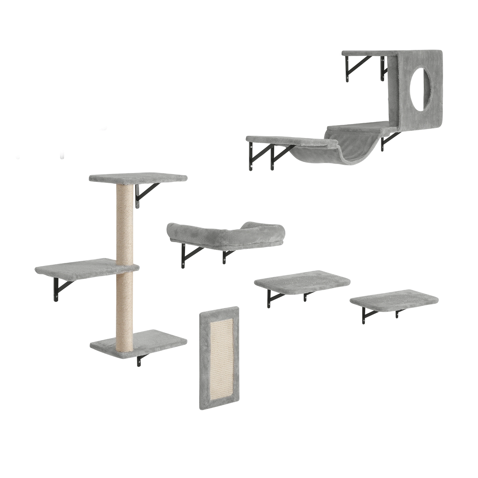 HONGGE Wall Mounted Cat Shelves, Shelves and Perches with Jumping Boards, Tree