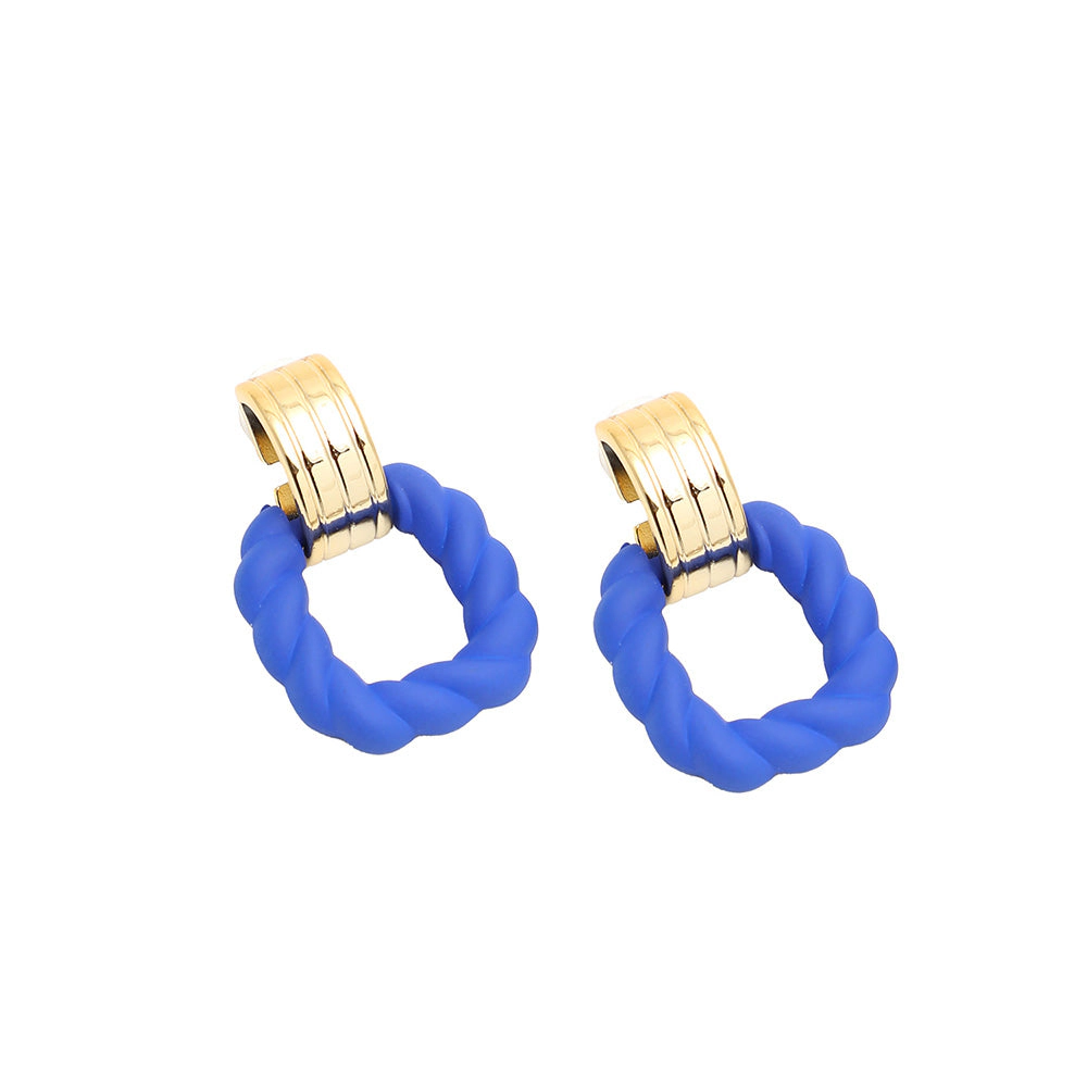 SOHI Women's Blue Rope Drop Earrings