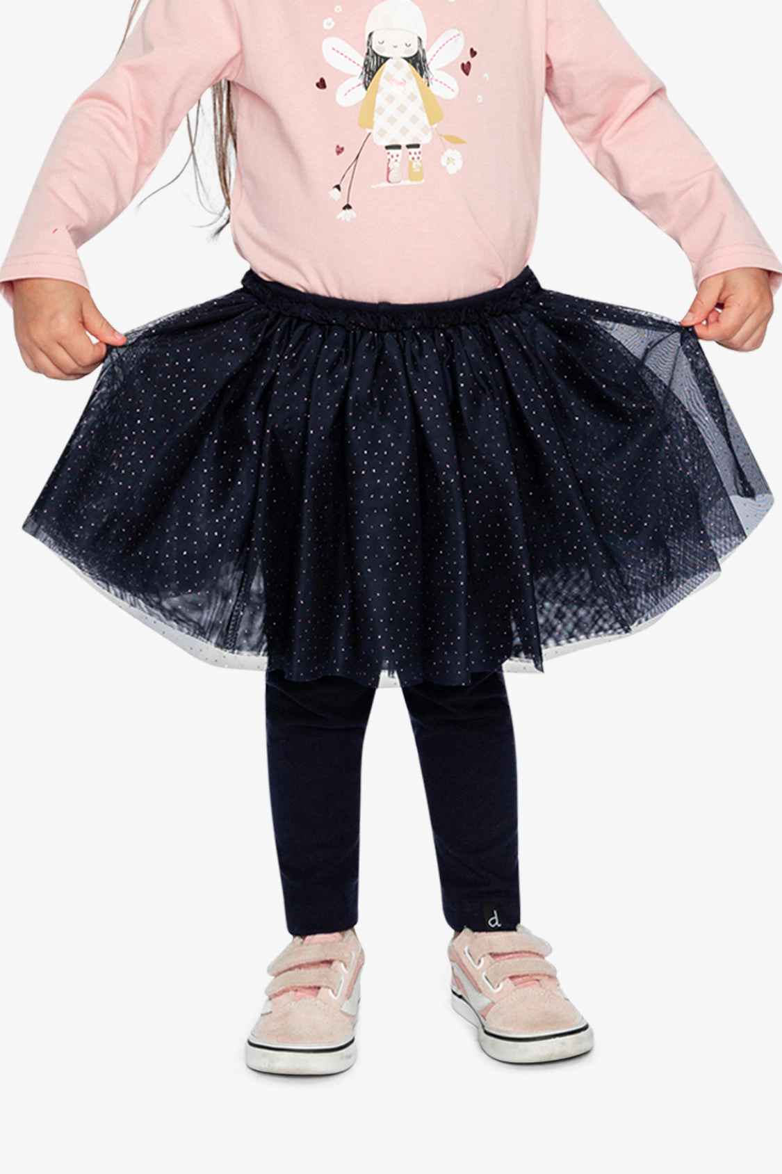 Deux par Girls Leggings with Integrated Tulle Skirt