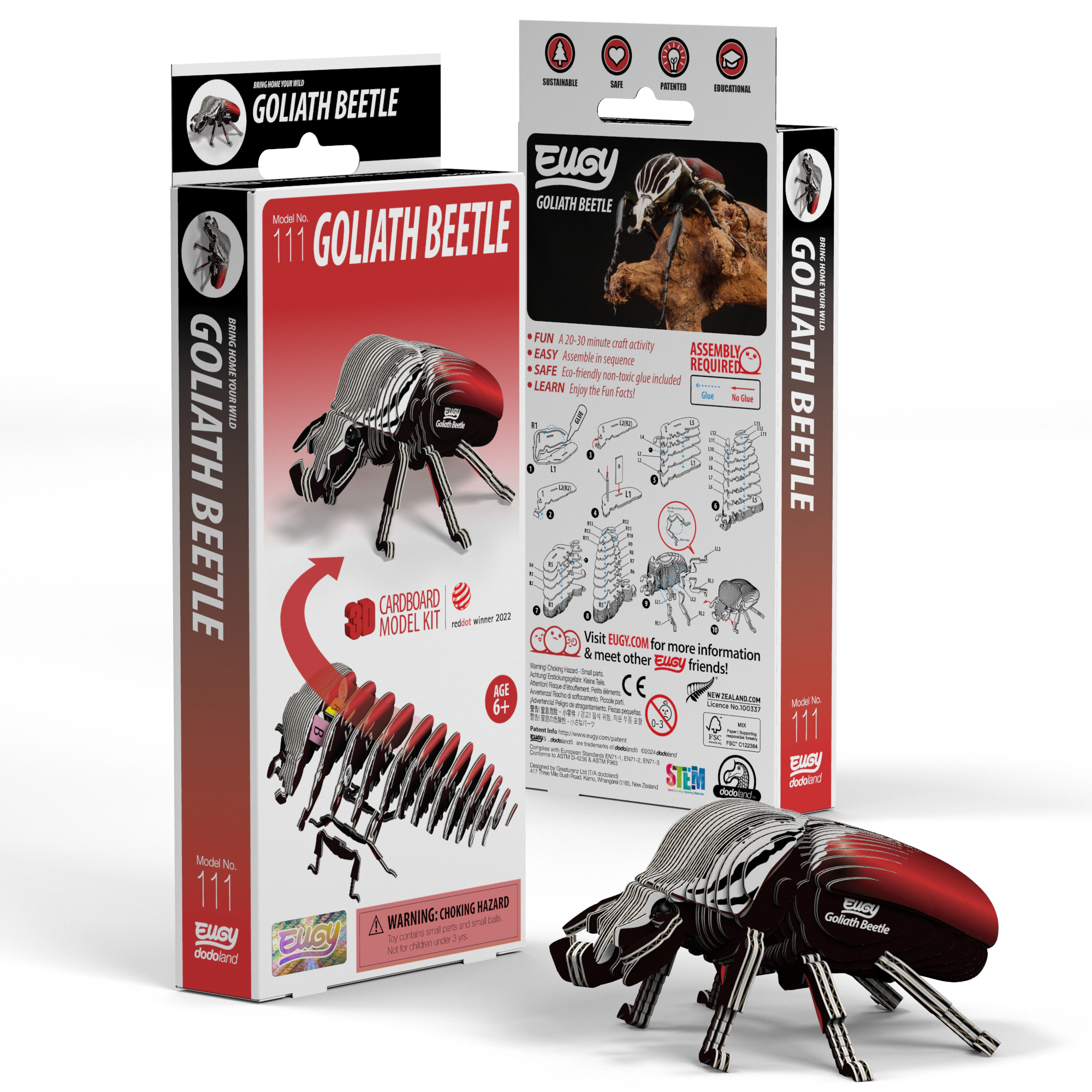 EUGY Goliath Beetle 3D Puzzle - contains 36 puzzle pieces