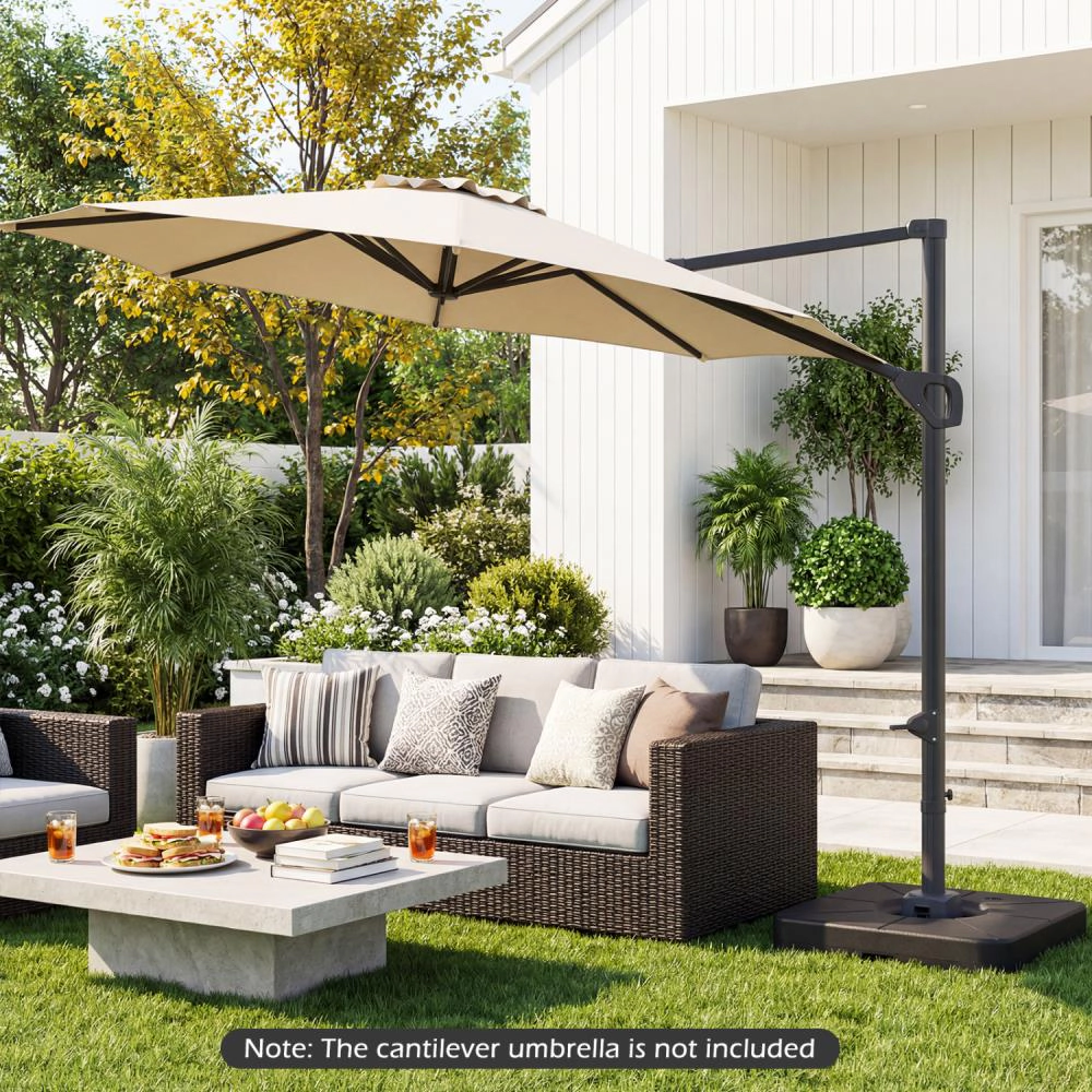 Hivvago Patio Umbrella Base 220 Lbs Water And Sand Fillable Weighted Stand