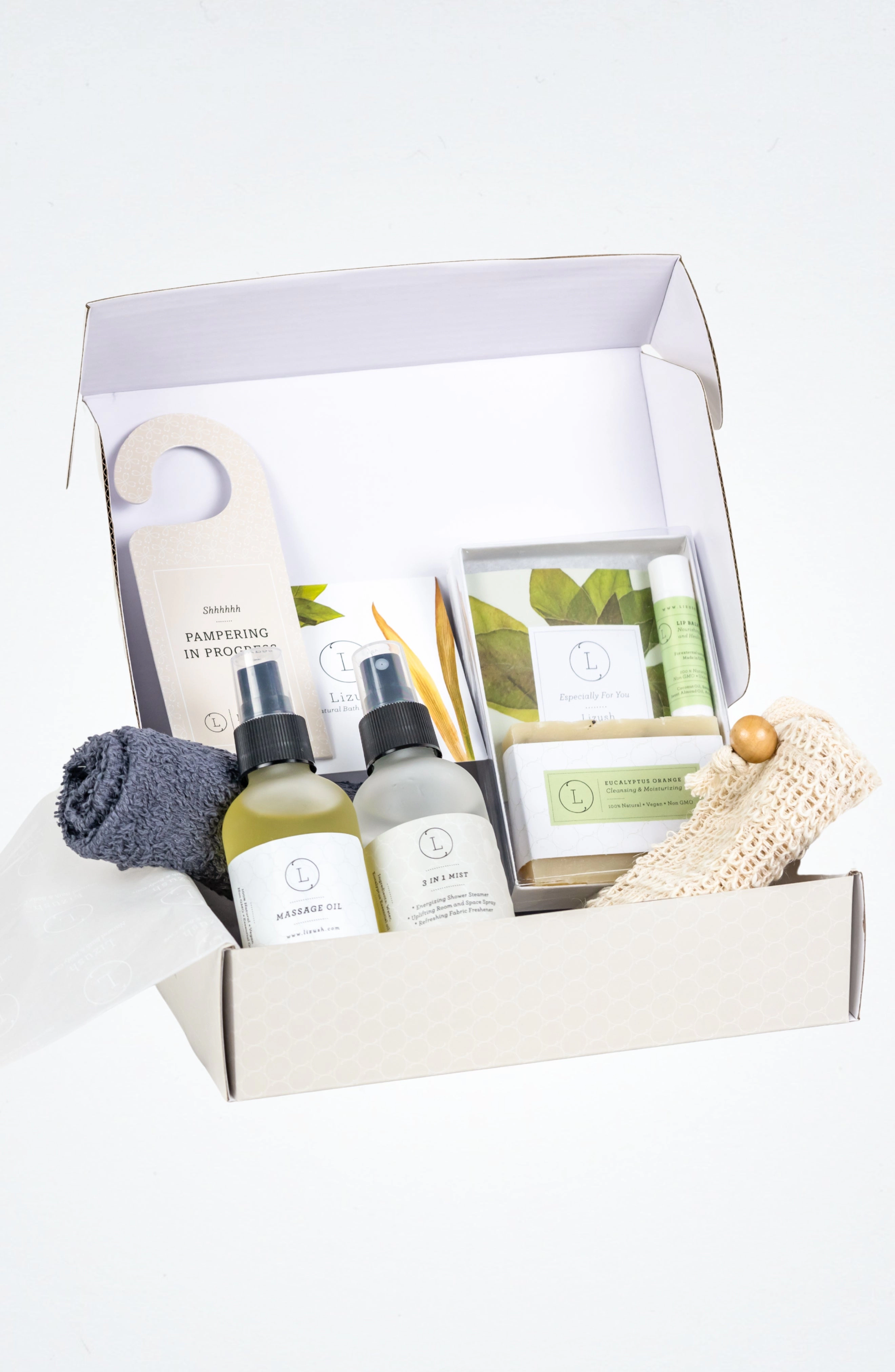 Lizush Eucalyptus Spa Gift Box - Couple Massage pamper box