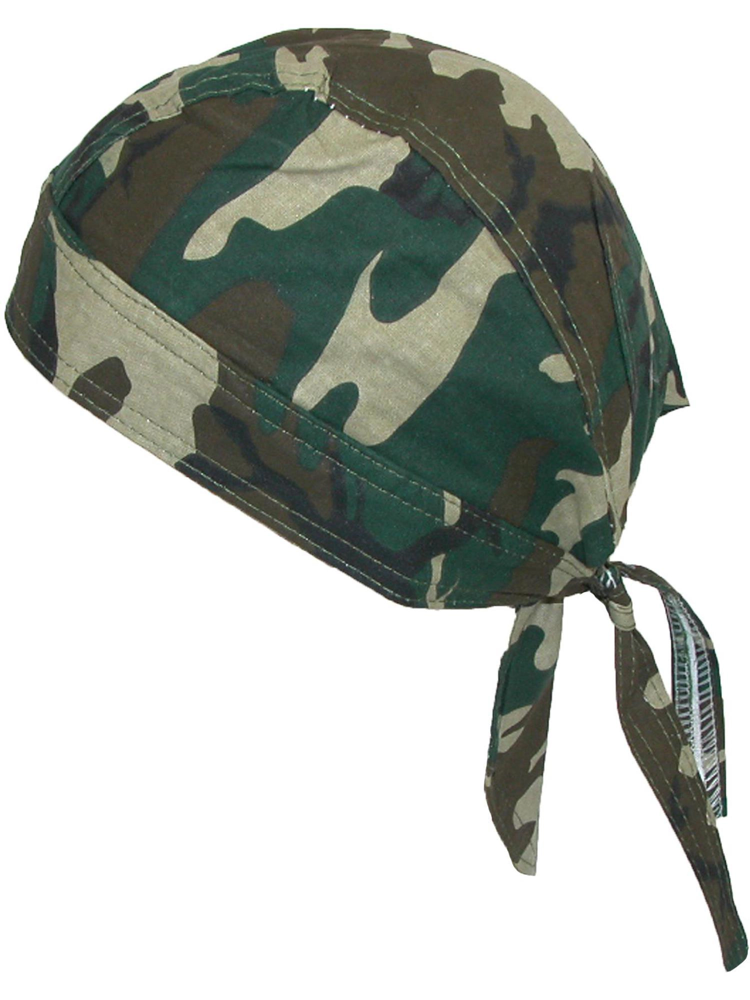 CTM® Men's Cotton Camo Do Rag Cap with Premium Lining