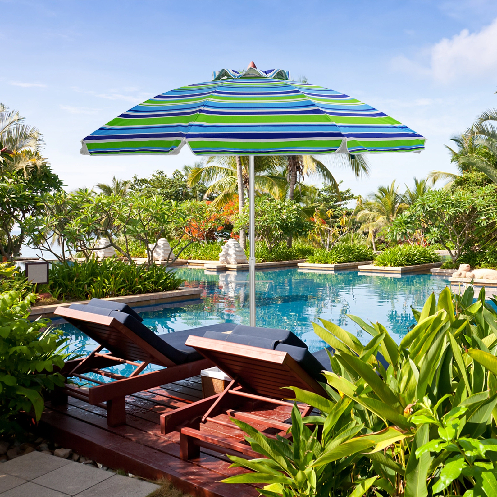SUGIFT 6.5 ft UPF 50+ Canopy Tilt Mechanism and Carry Bag Beach Umbrella