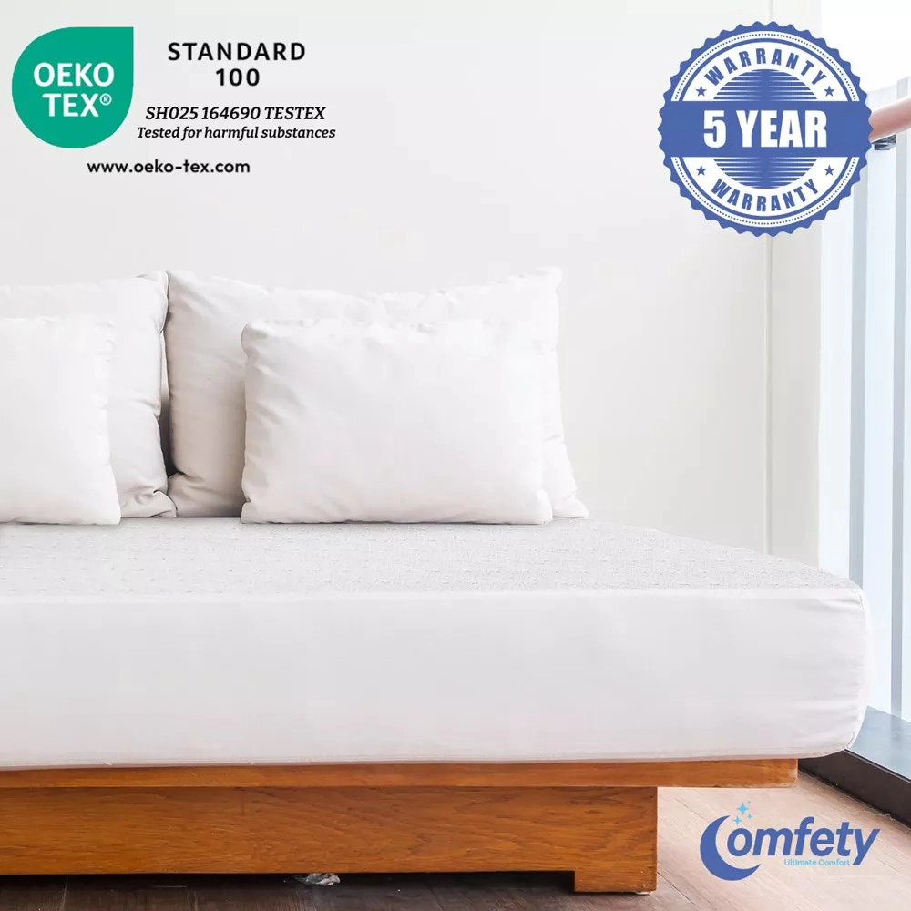 Comfety Waterproof Mattress Protector Bamboo Viscose, Ultra Soft Leak-Proof Mattress Cover - Hypoallergenic Breathable