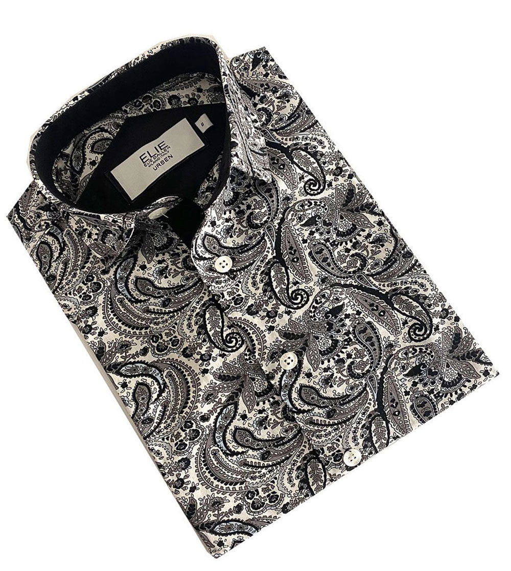 Elie Balleh Boys Slim Fit Paisley Shirt